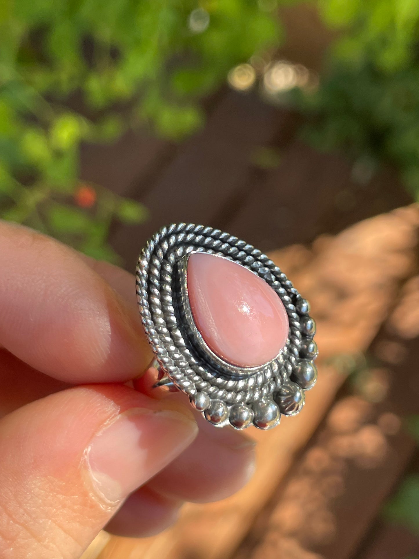 Pink Conch Ring | 925 Sterling Silver | Handmade Size 6 B109