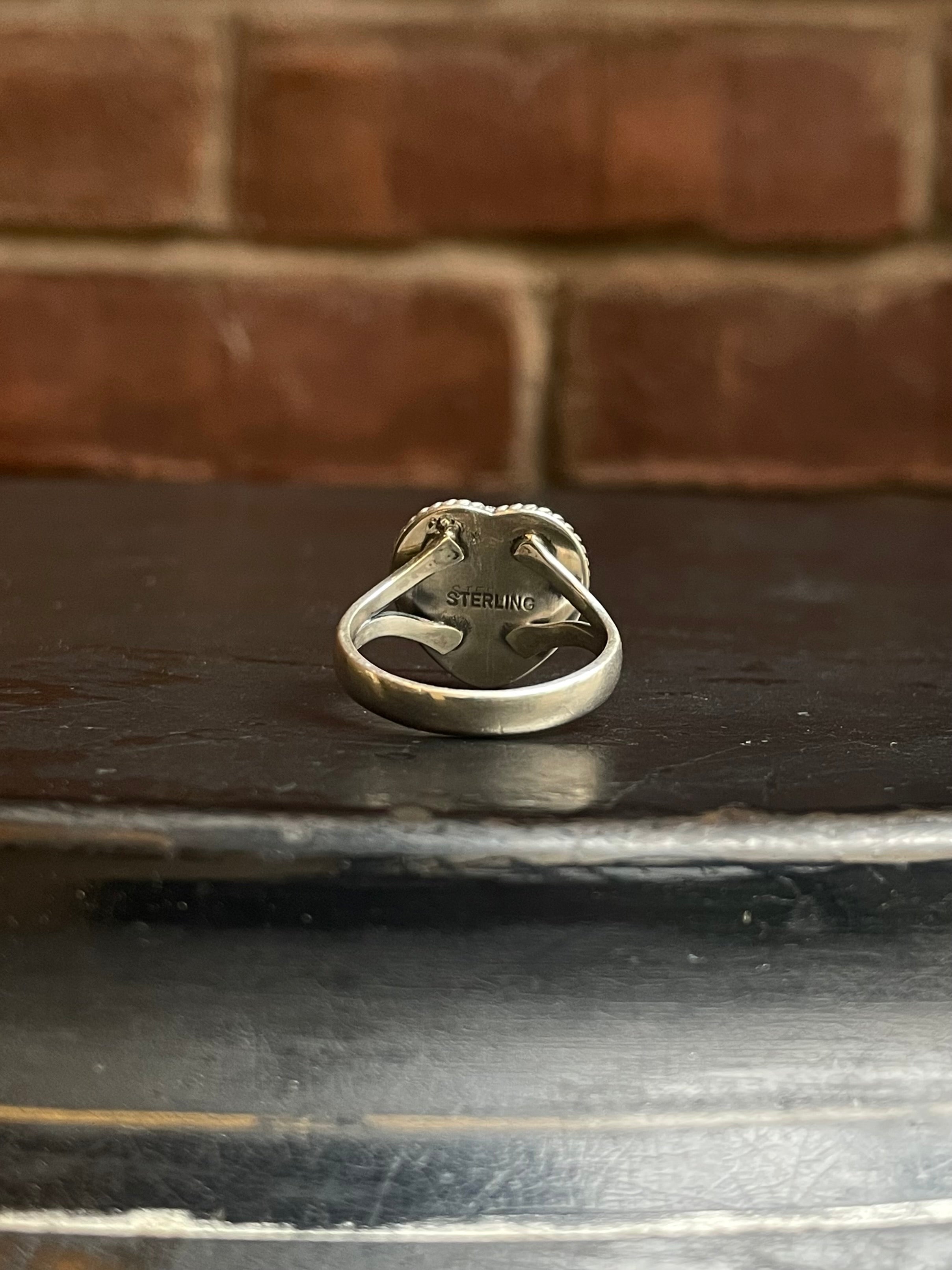 Pink Conch Heart Ring Size 9 | 925 Sterling Silver G120