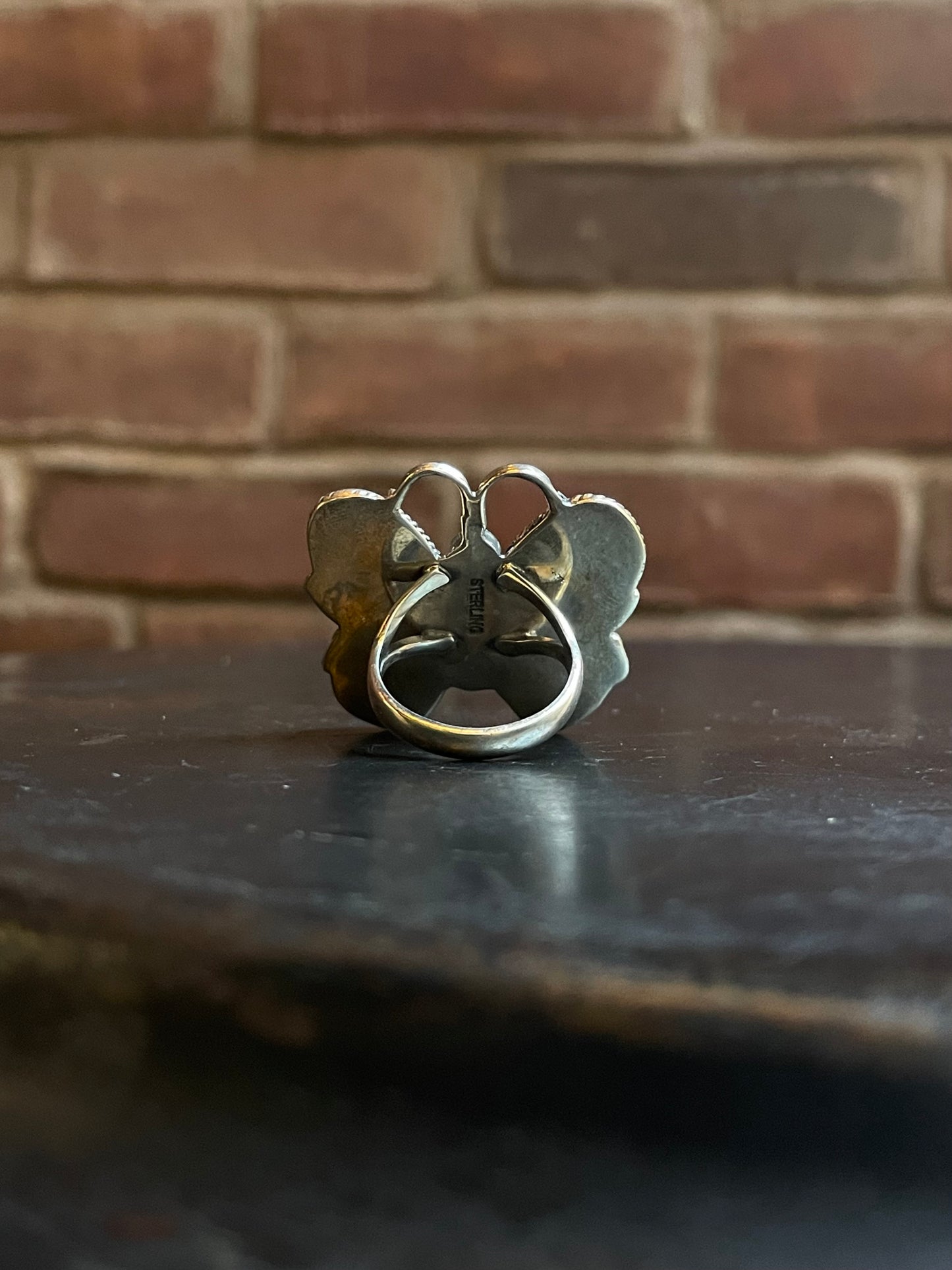 Turquoise Butterfly Ring Size 7.75 | Sterling Silver E865
