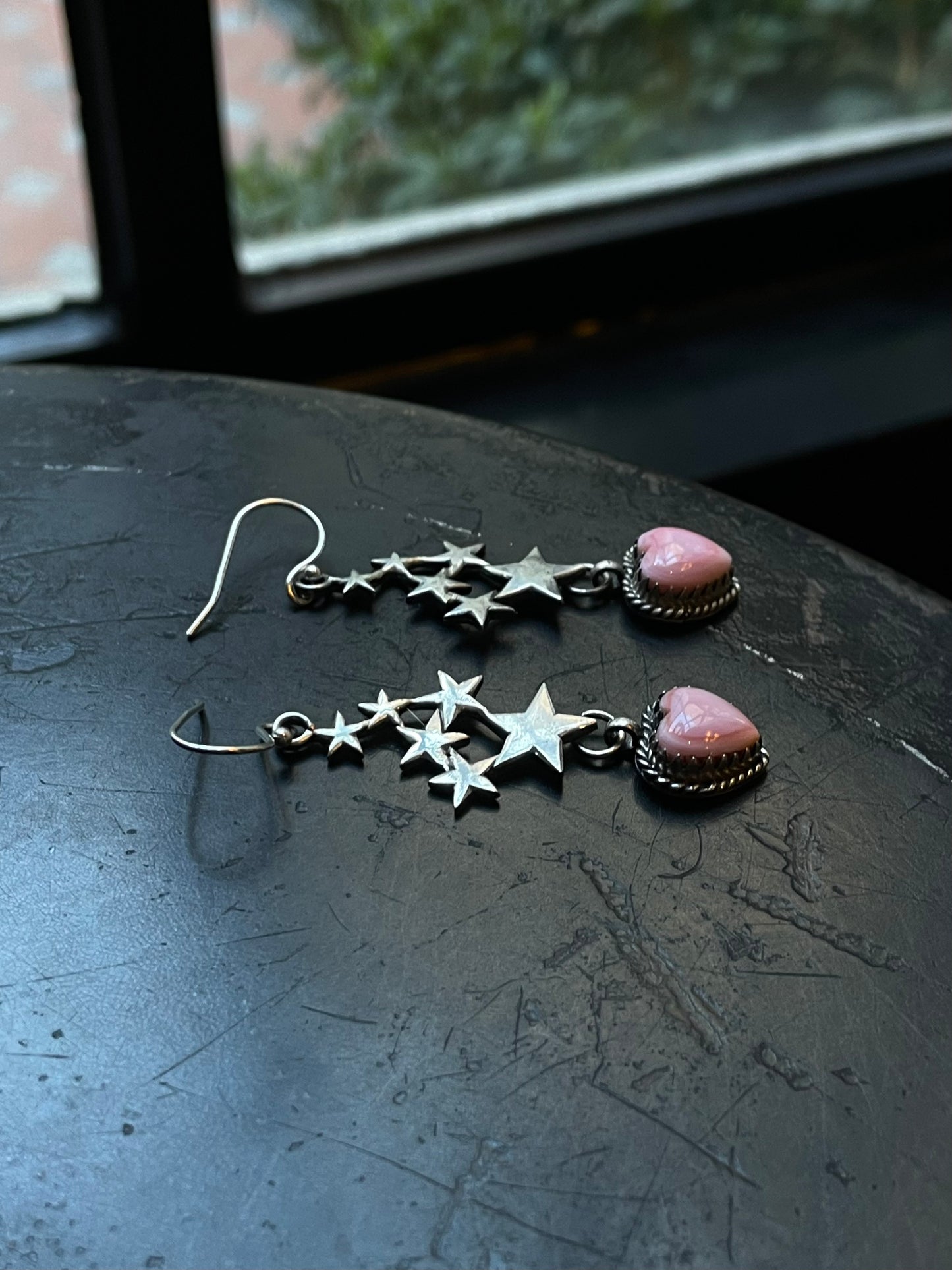 Pink Conch Heart Earrings | 925 Sterling Silver E413