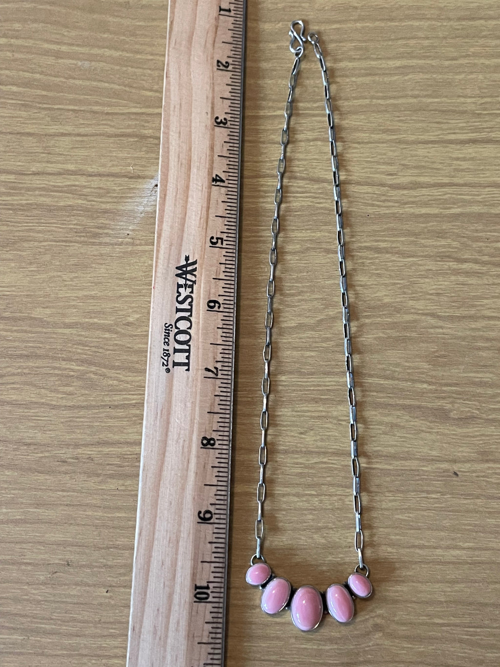 Pink Conch Bar Necklace | 925 Sterling Silver E973