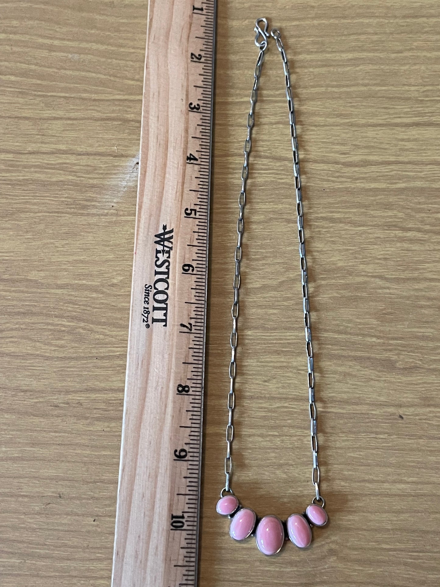 Pink Conch Bar Necklace | 925 Sterling Silver E973