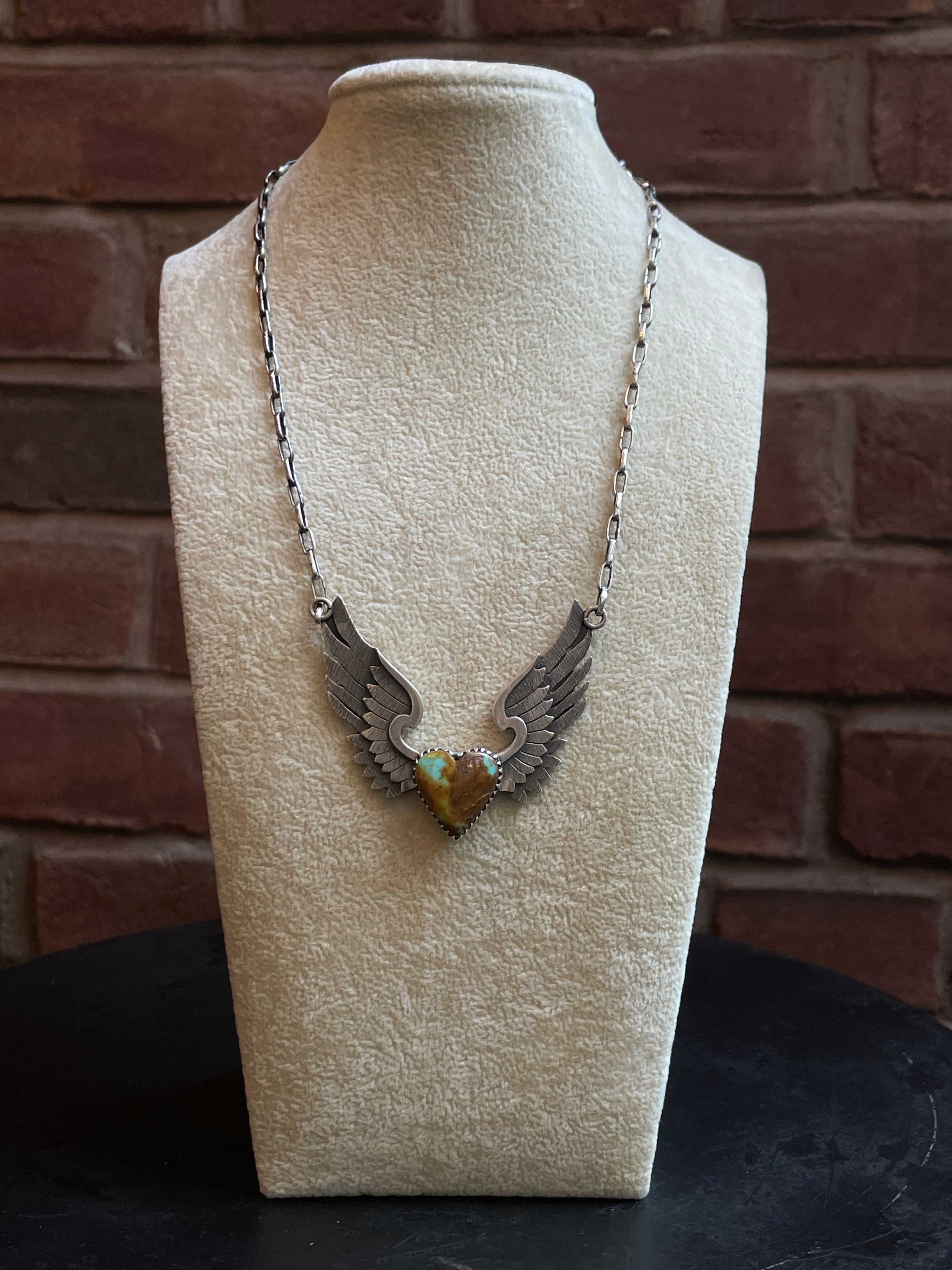 Kingman Wings Turquoise Necklace | 925 Sterling Silver E364