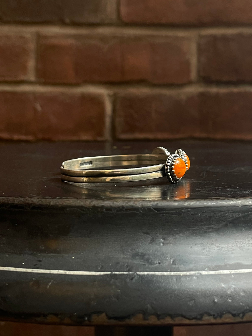 Spiny Oyster Cuff Bracelet | Three Stone Sterling Silver E695