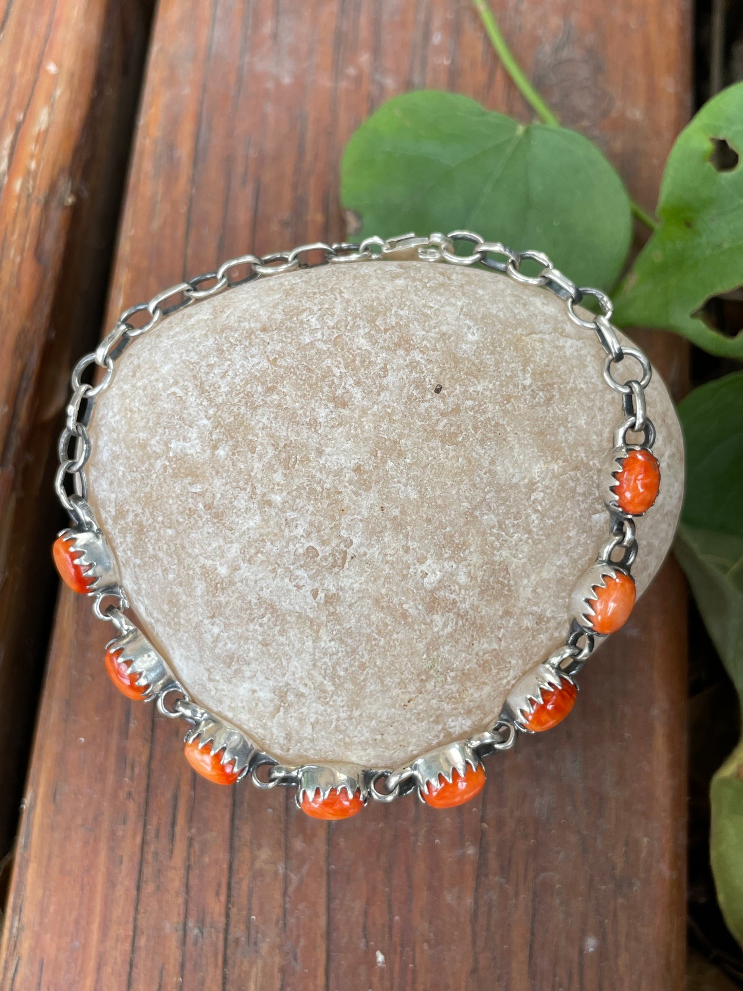 Spiny Oyster Link Bracelet | 925 Sterling Silver B978