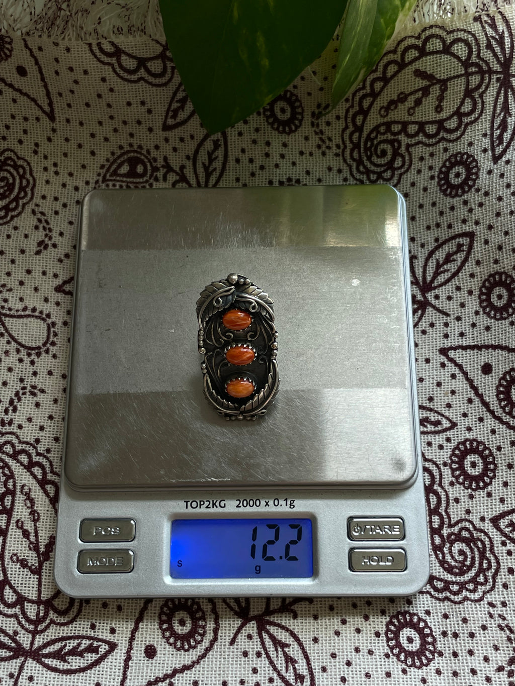 Spiny Oyster Feather Ring Size 8.75 | 925 Sterling Silver D311