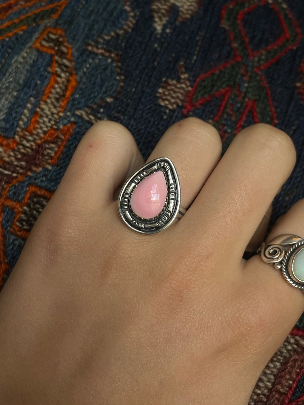 Pink Conch Ring Size 9 | 925 Sterling Silver G114