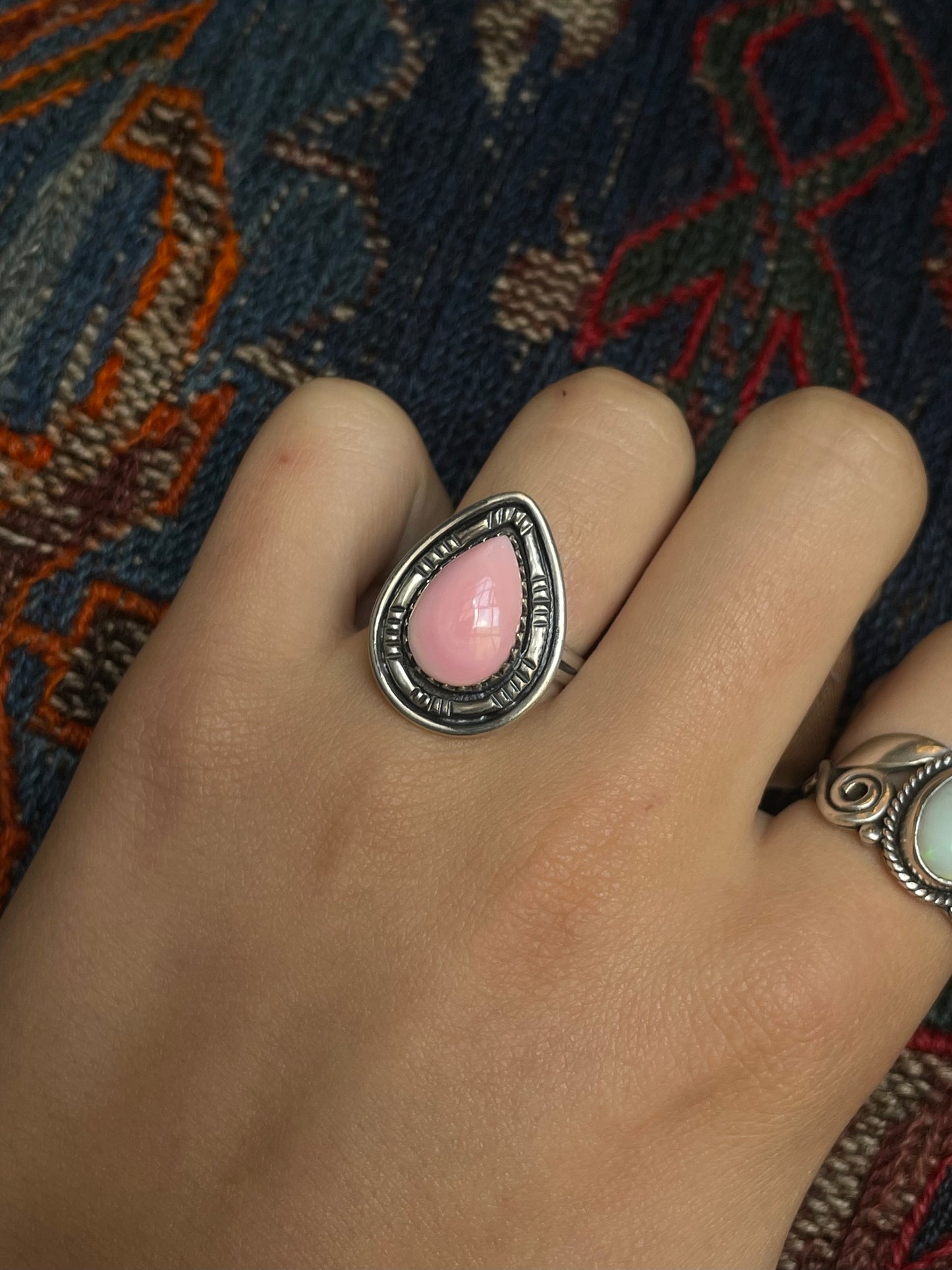 Pink Conch Ring Size 9 | 925 Sterling Silver G114