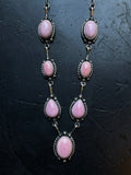 Pink Conch Lariat Necklace | 925 Sterling Silver E349