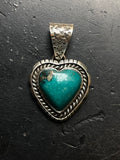Turquoise Heart Pendant | 925 Sterling Silver E700