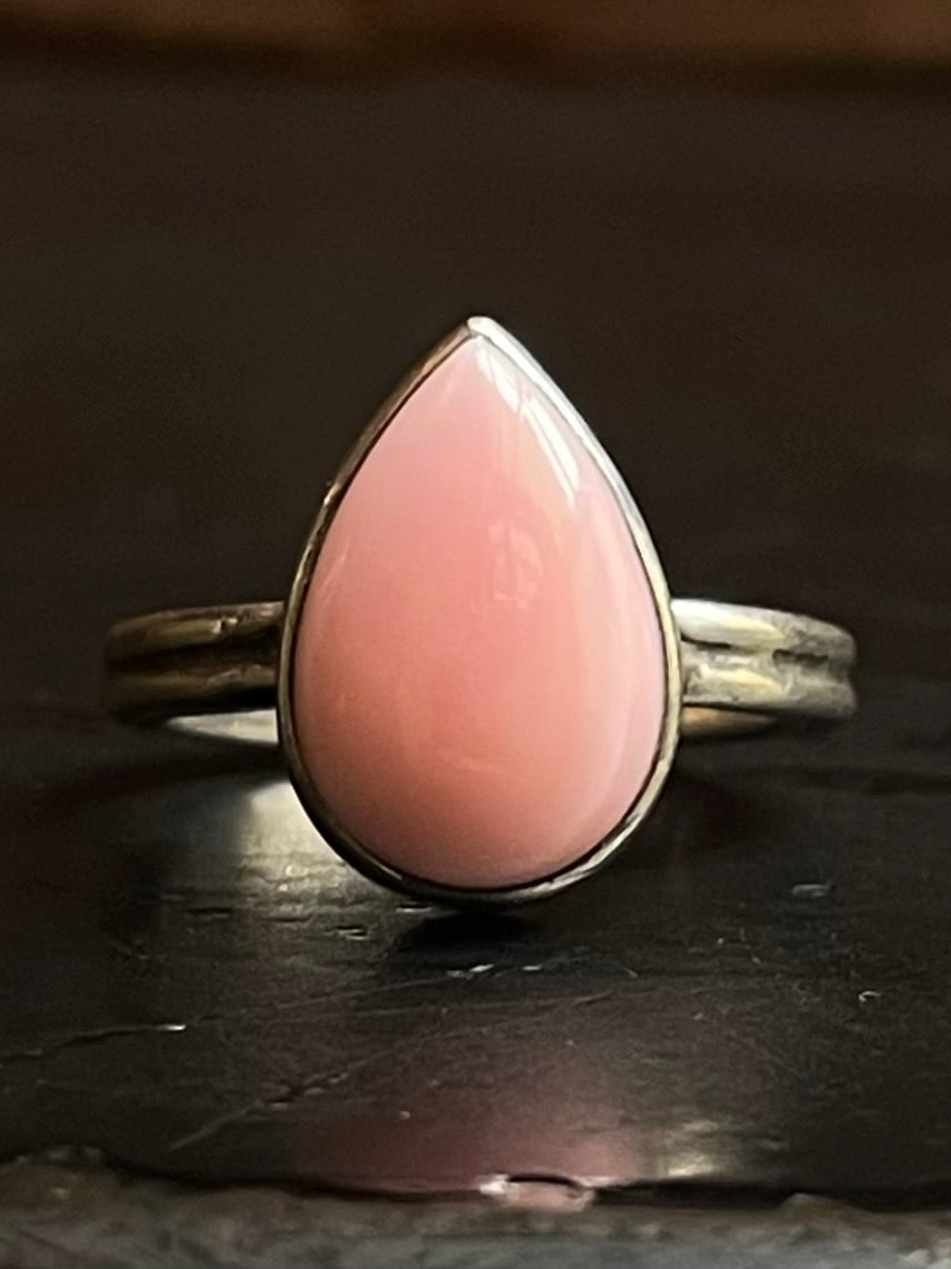 Pink Conch Ring Size 8 | 925 Sterling Silver G119