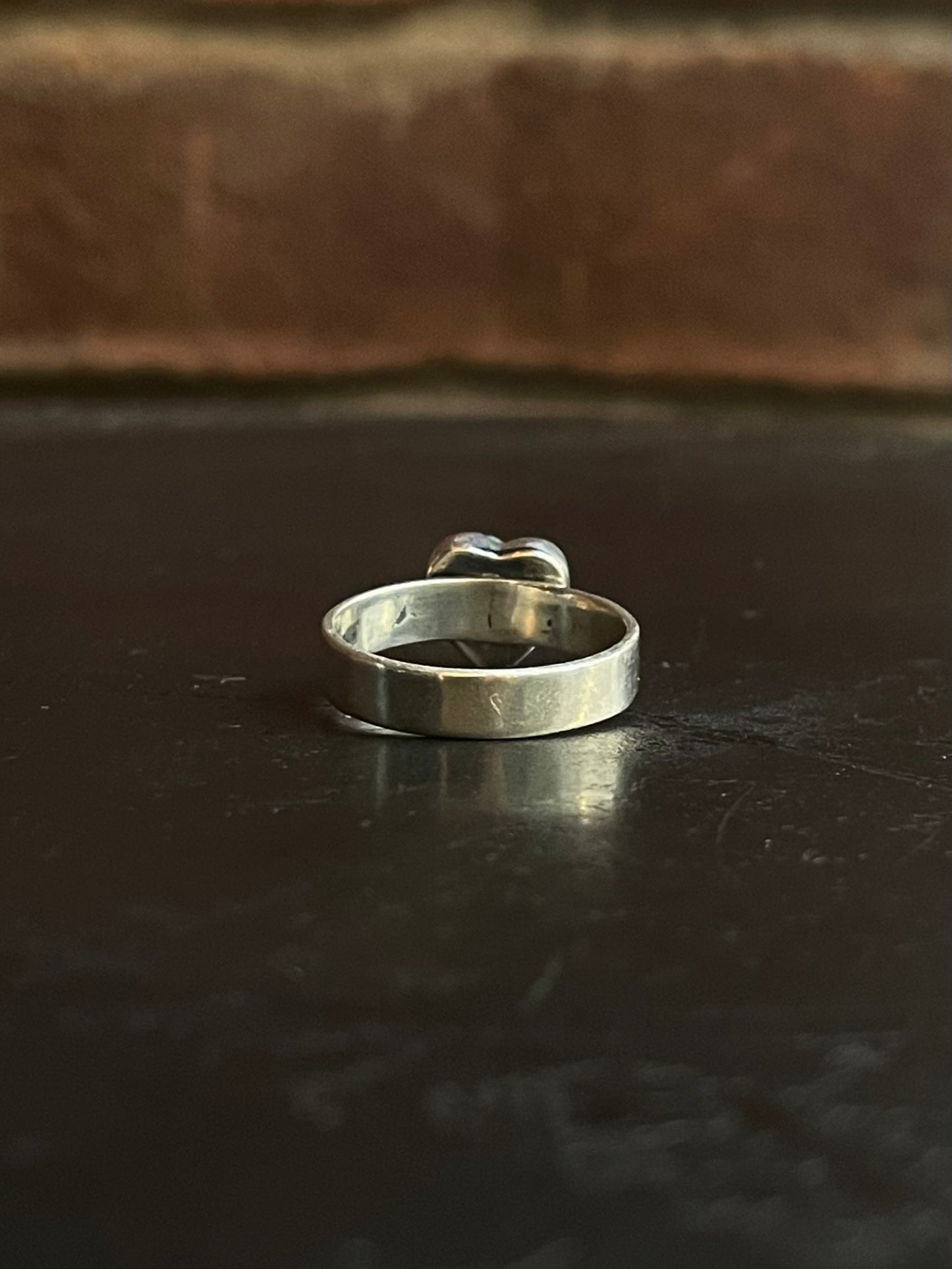 Kingman Turquoise Heart Ring | Sterling Silver | Size 7 G373