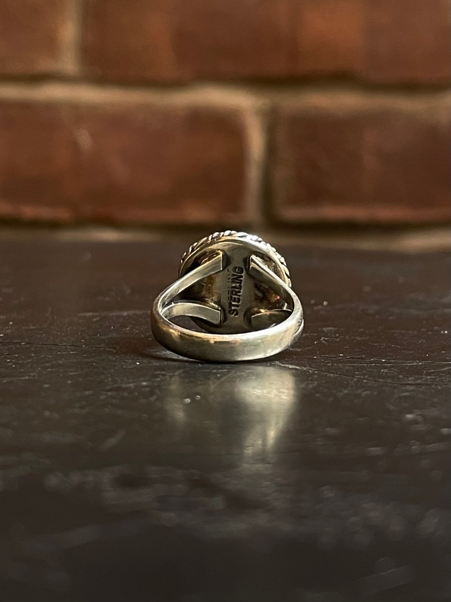 Turquoise Rope Design Ring Size 6 | 925 Sterling Silver G295