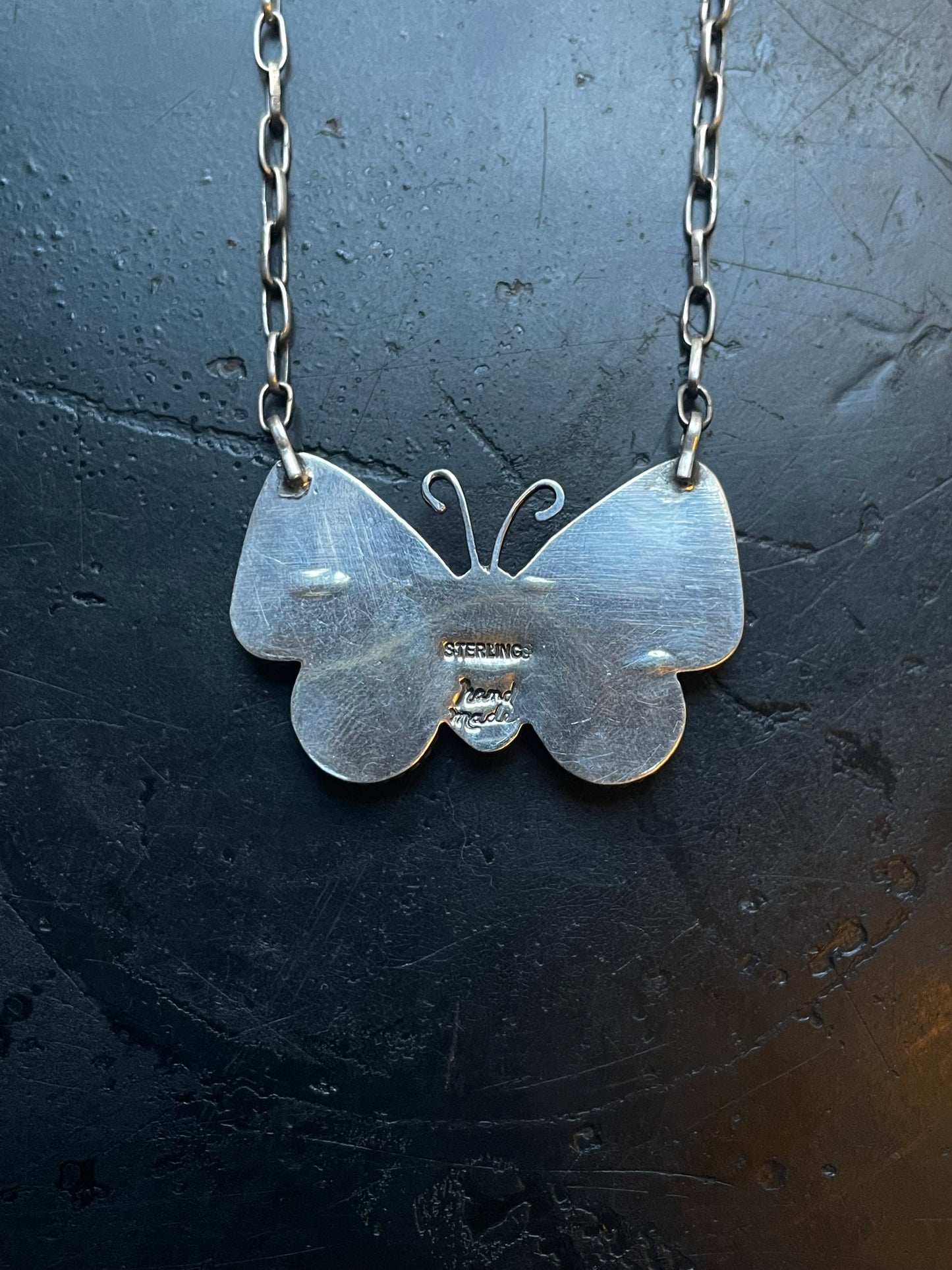 Pink Conch Butterfly Necklace | Tri Wing Cluster | 925 Silver E563