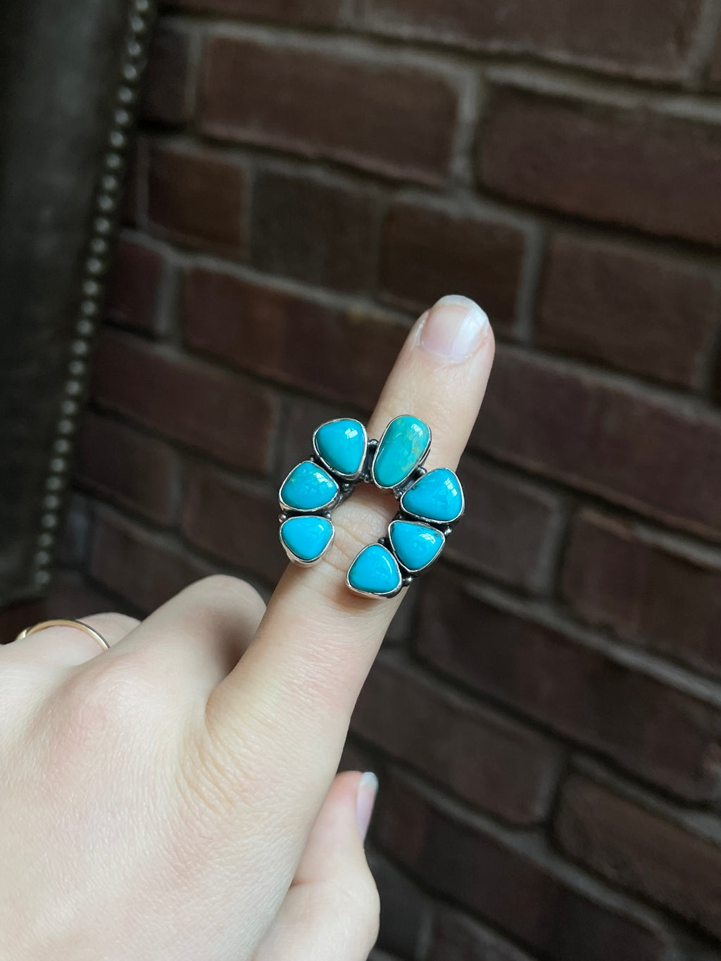 Kingman Turquoise Naja Ring Size 8 | 925 Sterling Silver Southwest E149