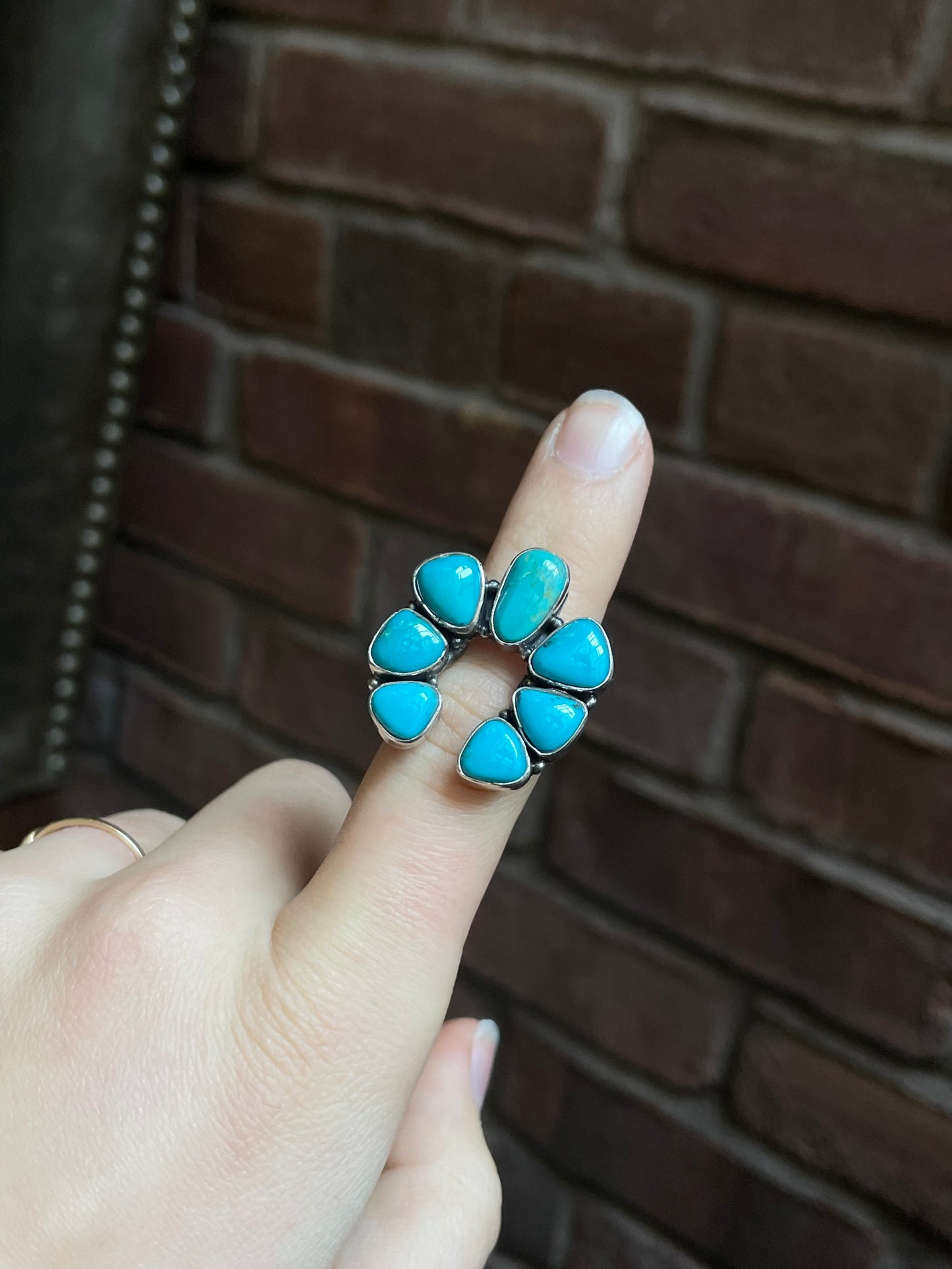 Kingman Turquoise Naja Ring Size 8 | 925 Sterling Silver Southwest E149