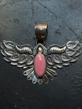Pink Conch Thunderbird Pendant | Sterling Silver G448
