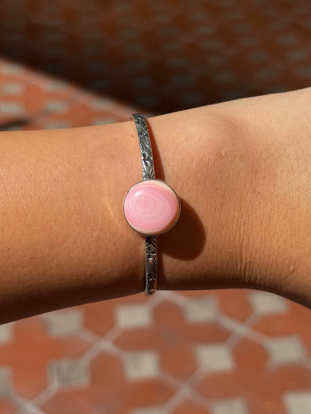 Pink Conch Cuff | Sterling Silver | A642