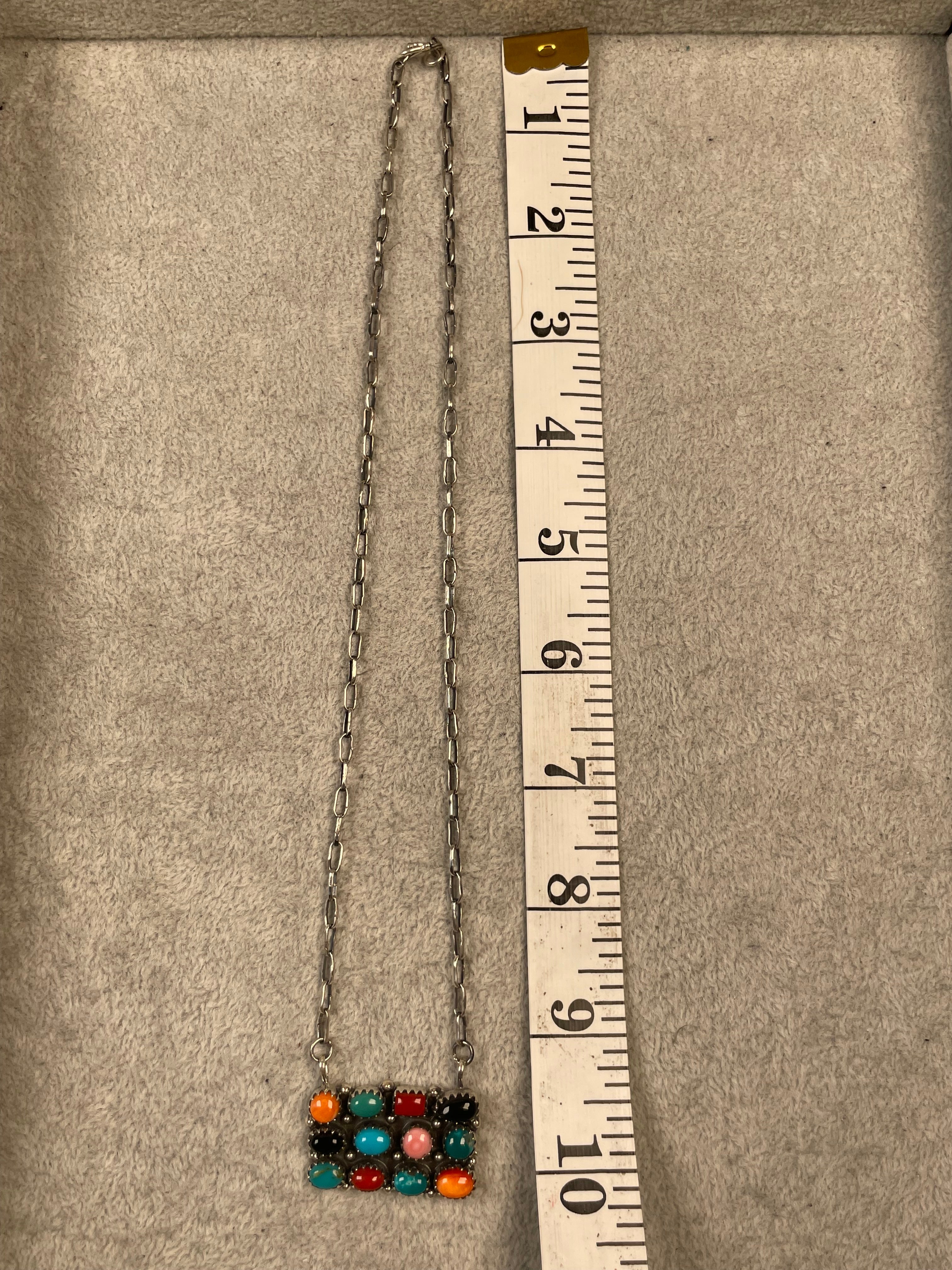 Multi Stone Necklace | 925 Sterling Silver D131