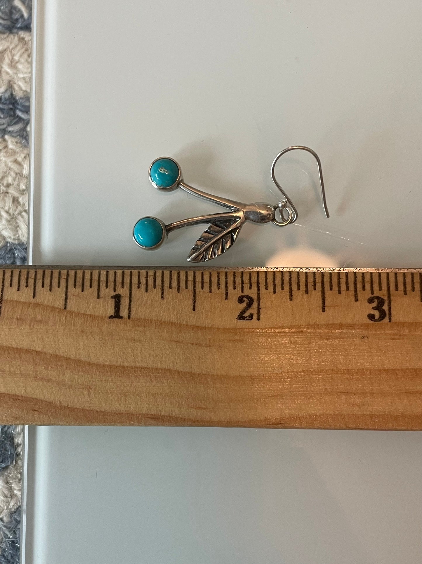 Kingman Turquoise Cherry Dangle Earrings | Sterling Silver E947