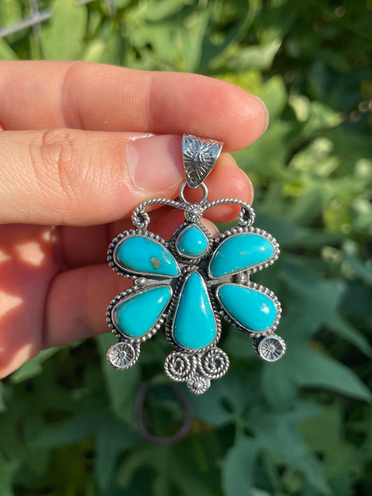 Turquoise Butterfly Pendant | 925 Sterling Silver X90