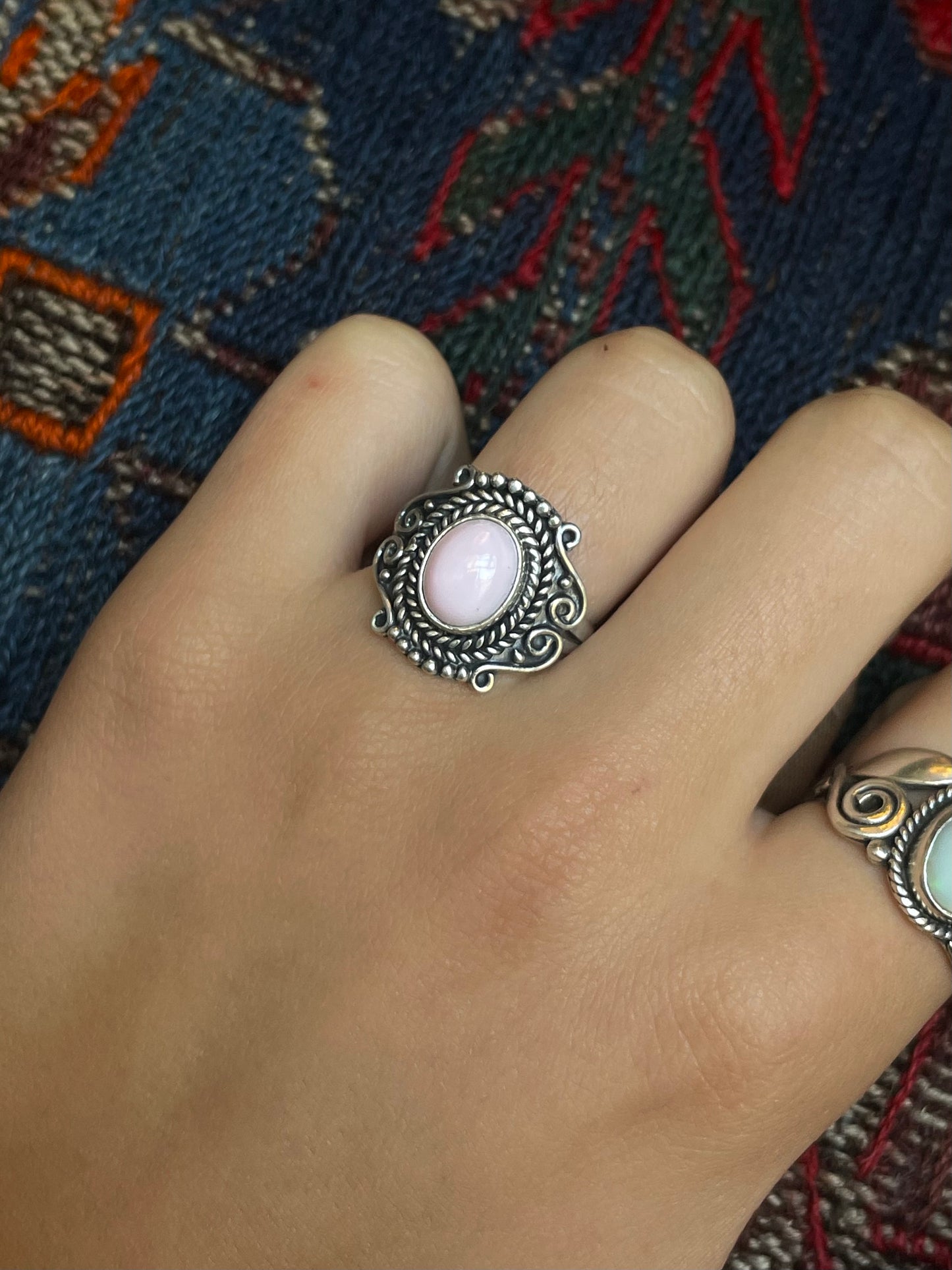 Pink Conch Ring Size 10 | 925 Sterling Silver G112
