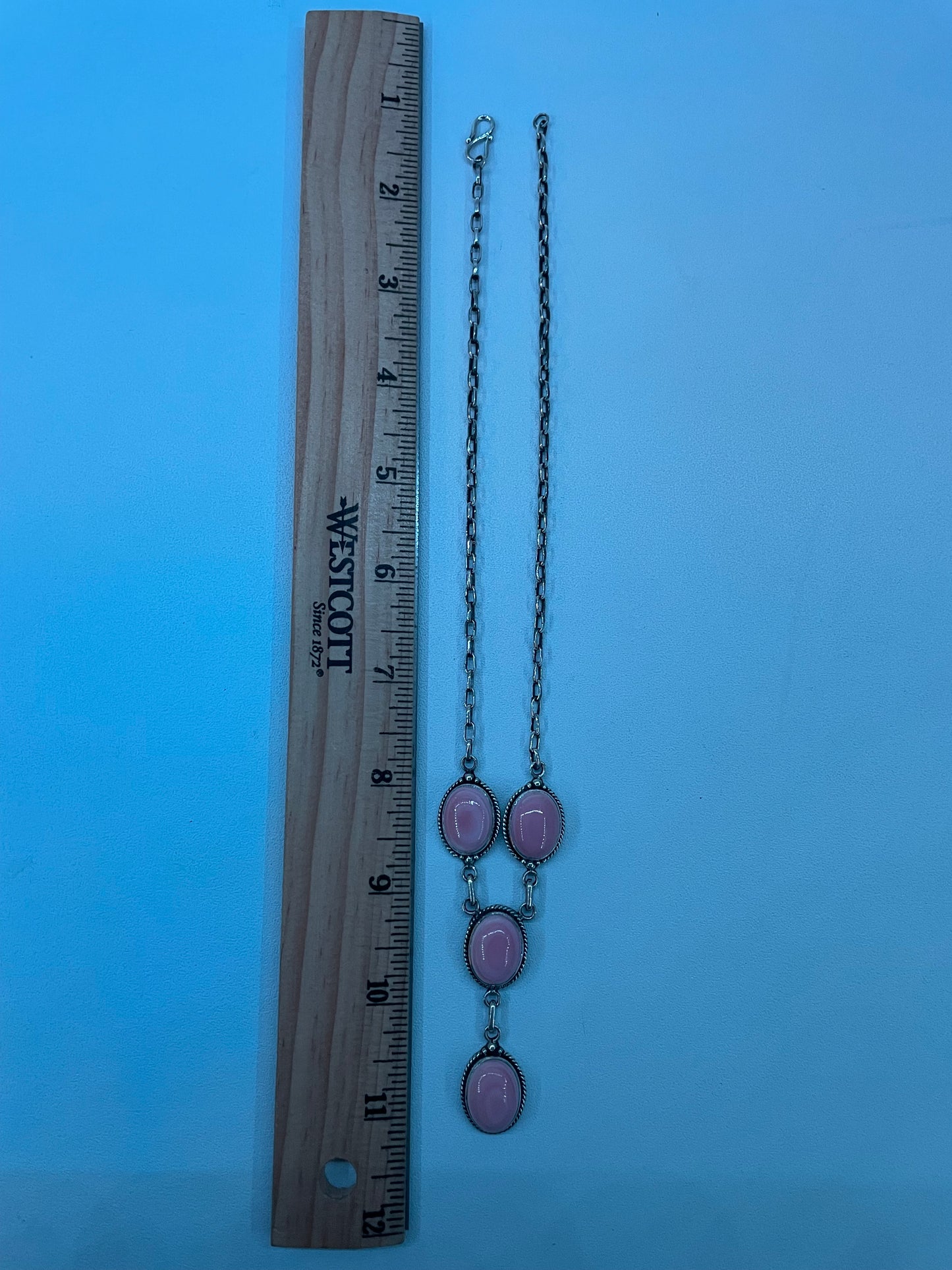 Pink Conch Lariat Necklace | 925 Sterling Silver E346