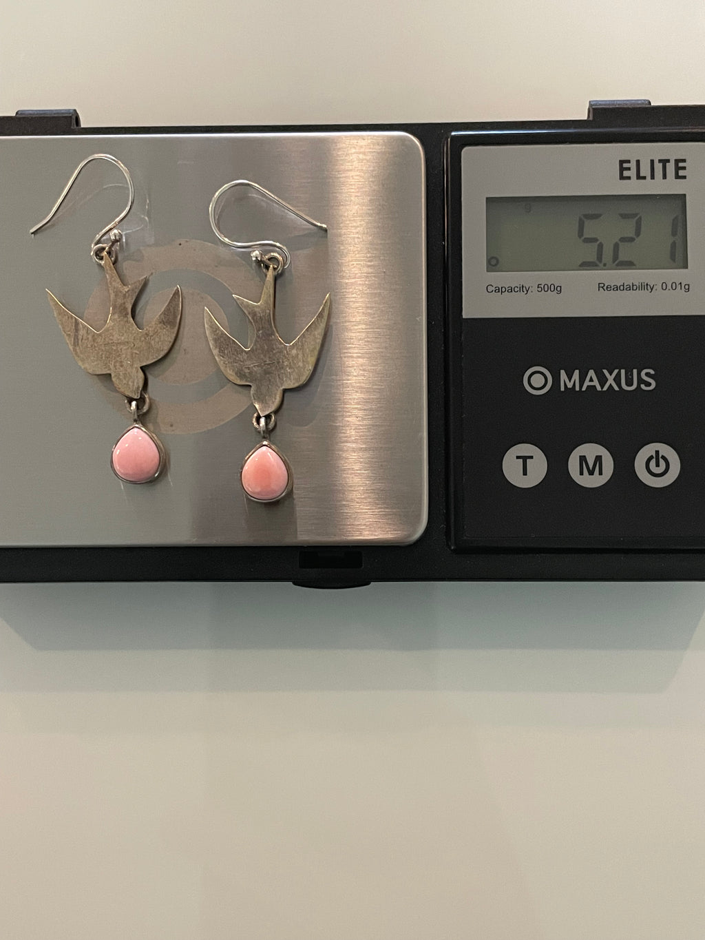 Pink Conch Bird Dangle Earrings | 925 Sterling Silver G704