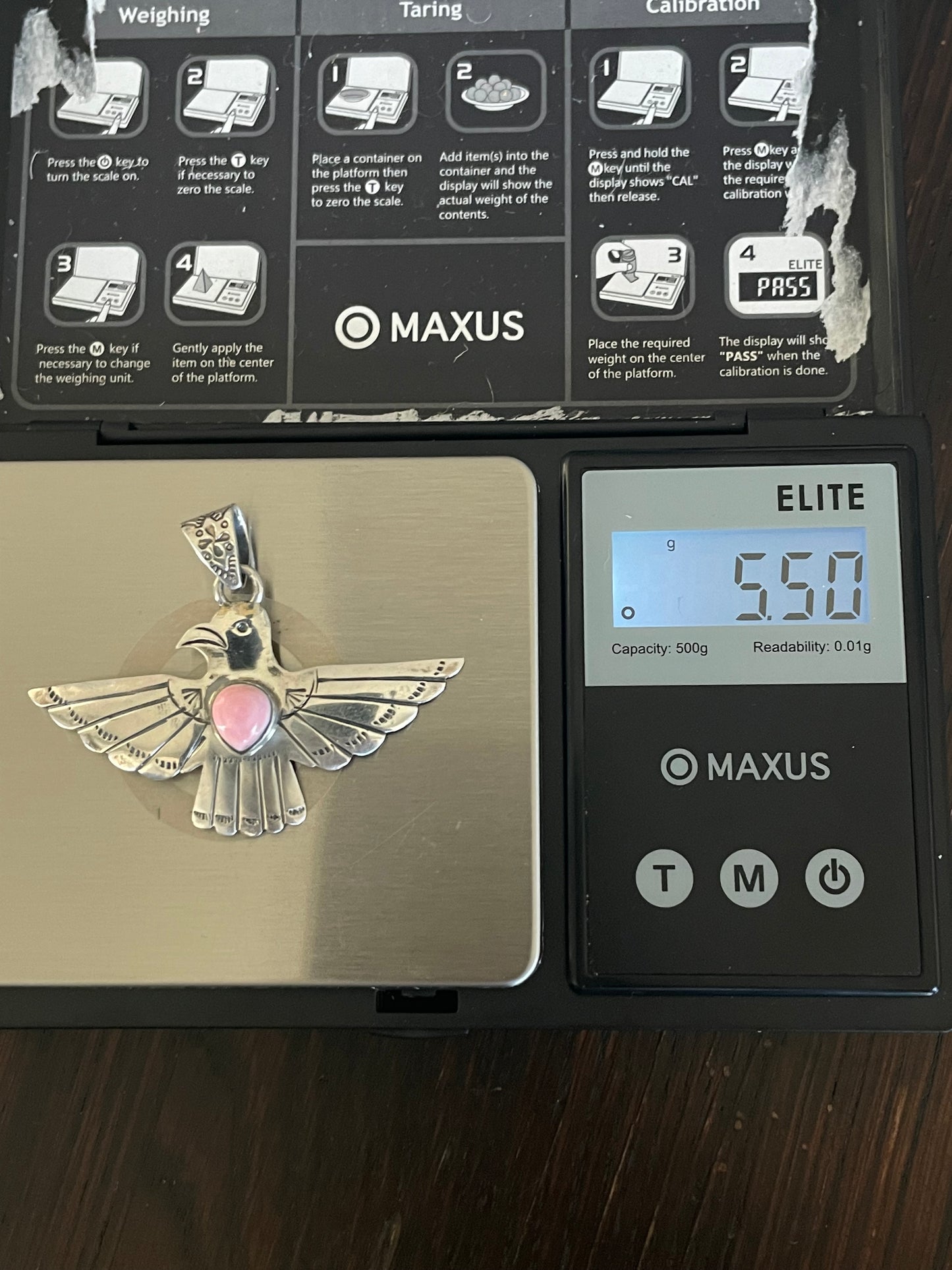Pink Conch Thunderbird Pendant | Sterling Silver E724