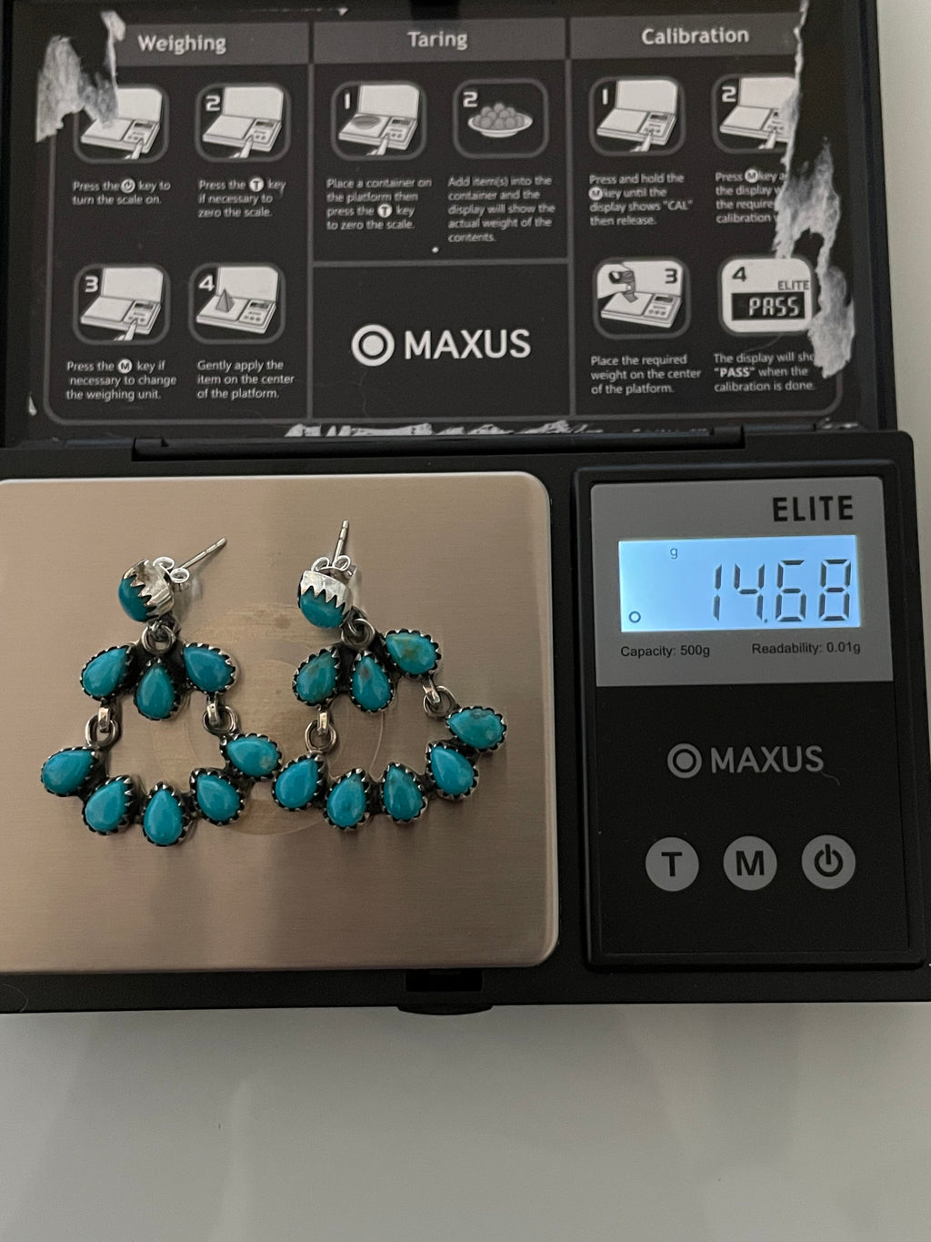 Kingman Turquoise Chandelier Earrings | 925 Sterling Silver E390