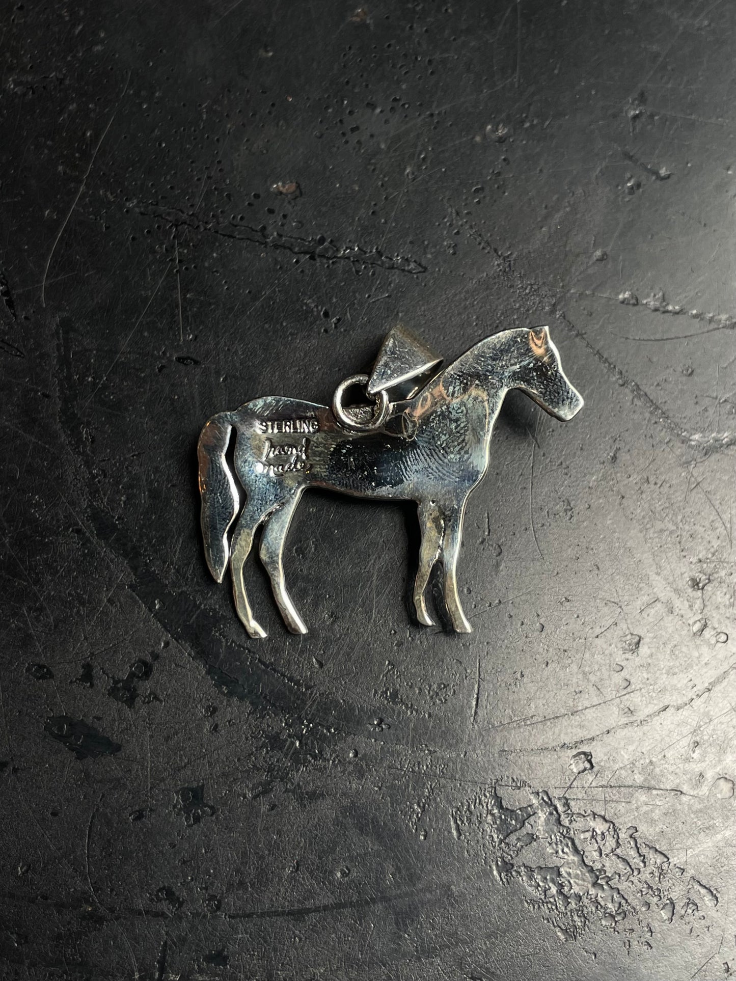 Kingman Turquoise Horse Pendant | 925 Sterling Silver E247