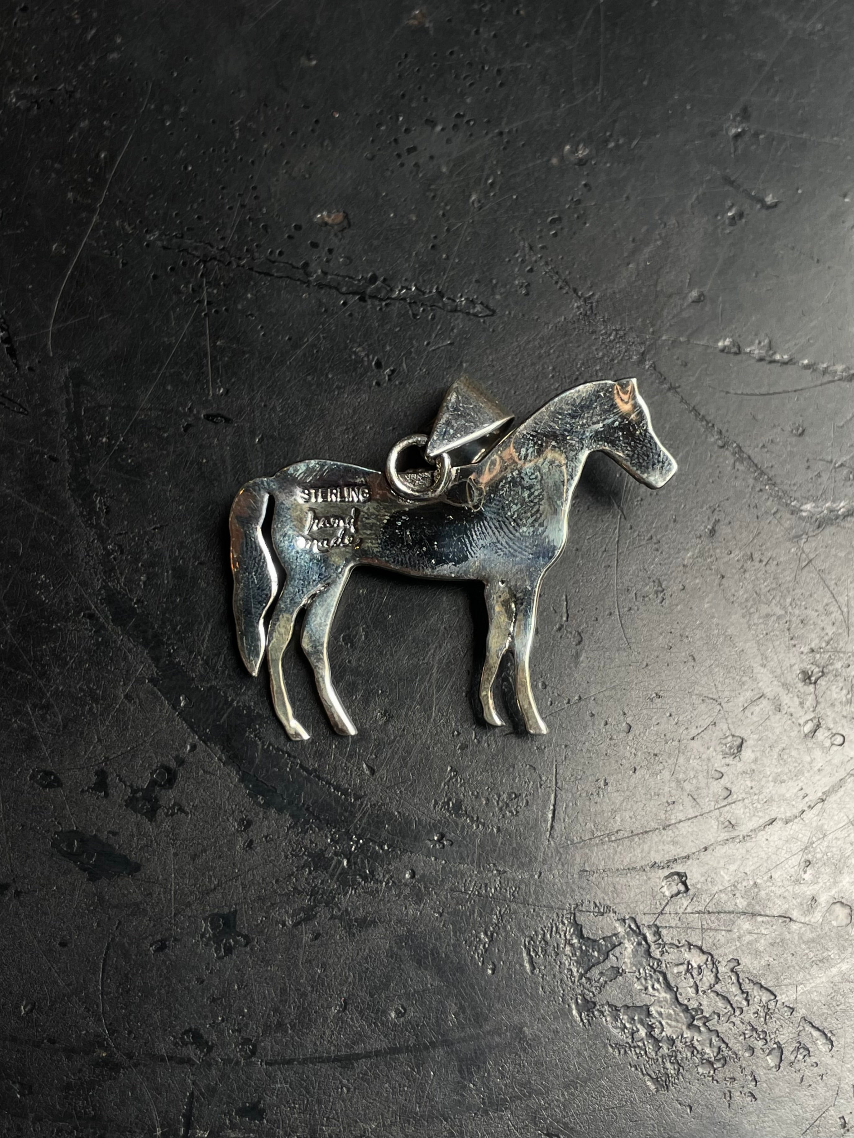 Kingman Turquoise Horse Pendant | 925 Sterling Silver E247