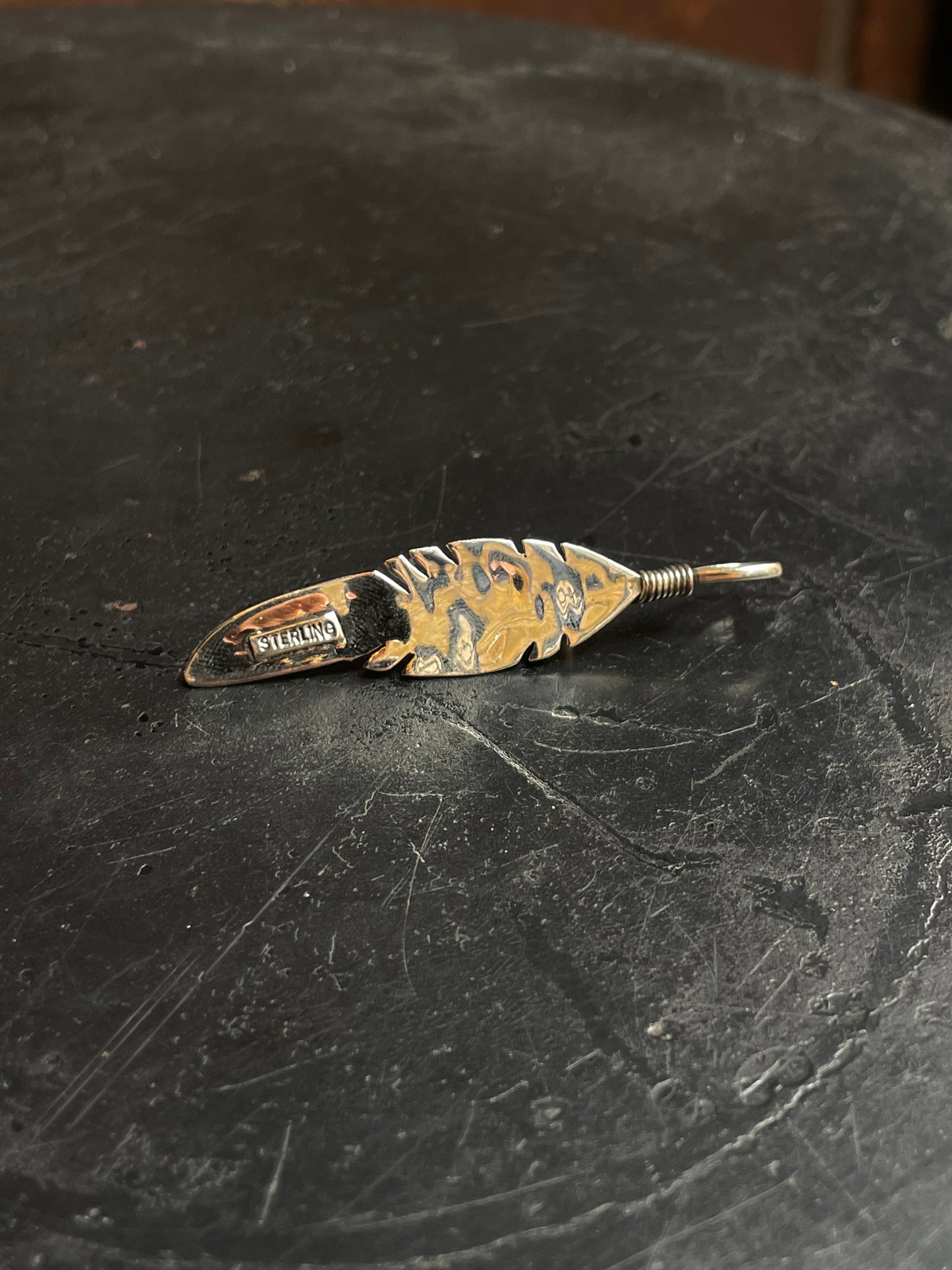 Turquoise Feather Pendant | 925 Sterling Silver E227