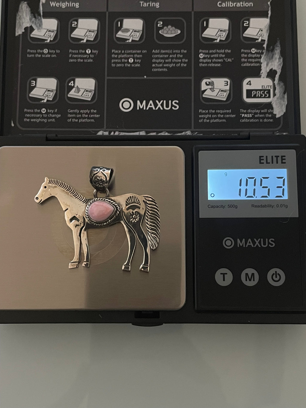 Pink Conch Horse Pendant | 925 Sterling Silver E253