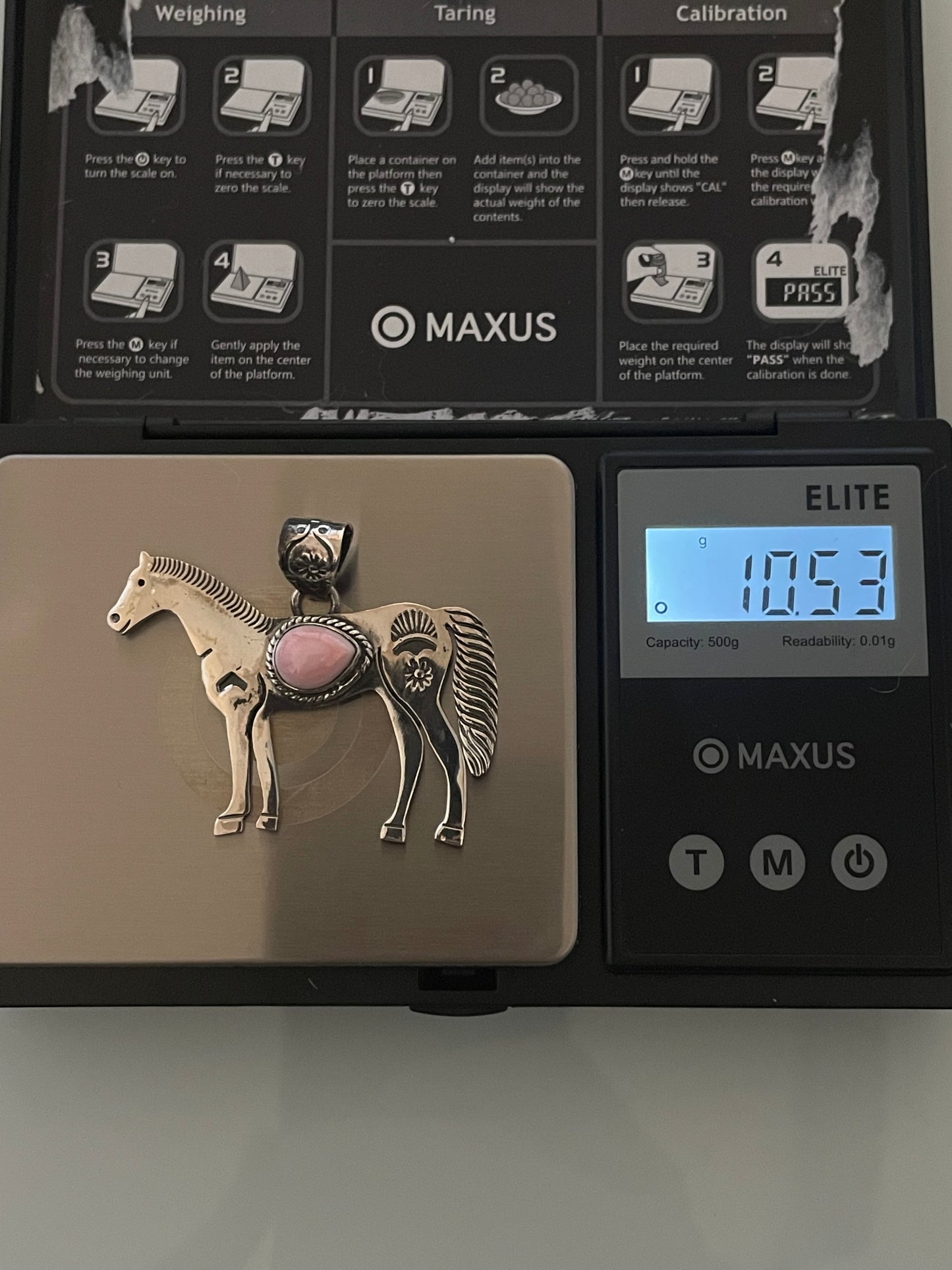 Pink Conch Horse Pendant | 925 Sterling Silver E253