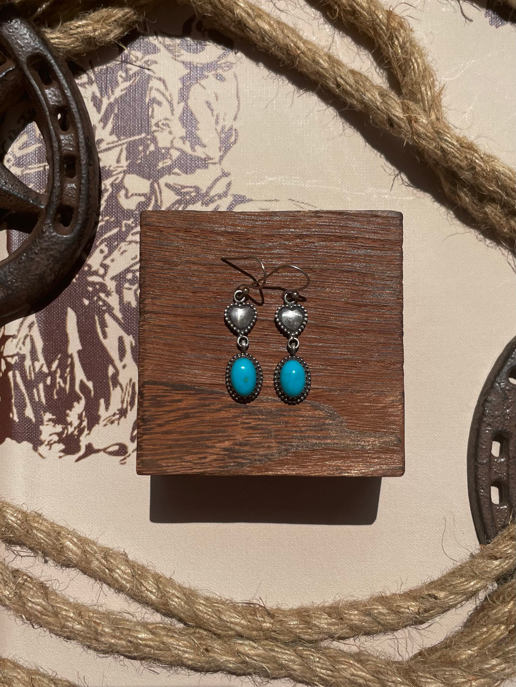 Turquoise Heart Dangle Earrings | 925 Sterling Silver G711
