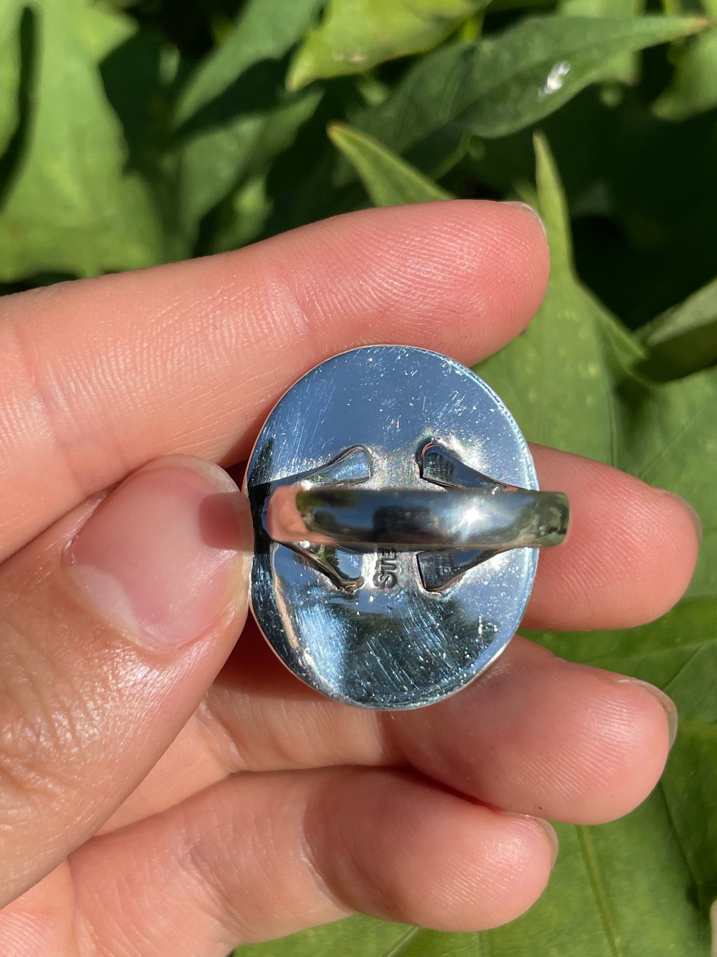 Pink Conch Shadow Box Ring | 925 Sterling Silver | Size 9 B363