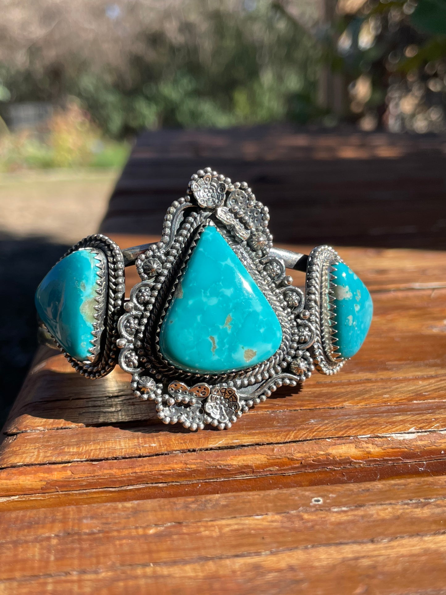 Kingman Turquoise Cuff Bracelet | Sterling Silver B880