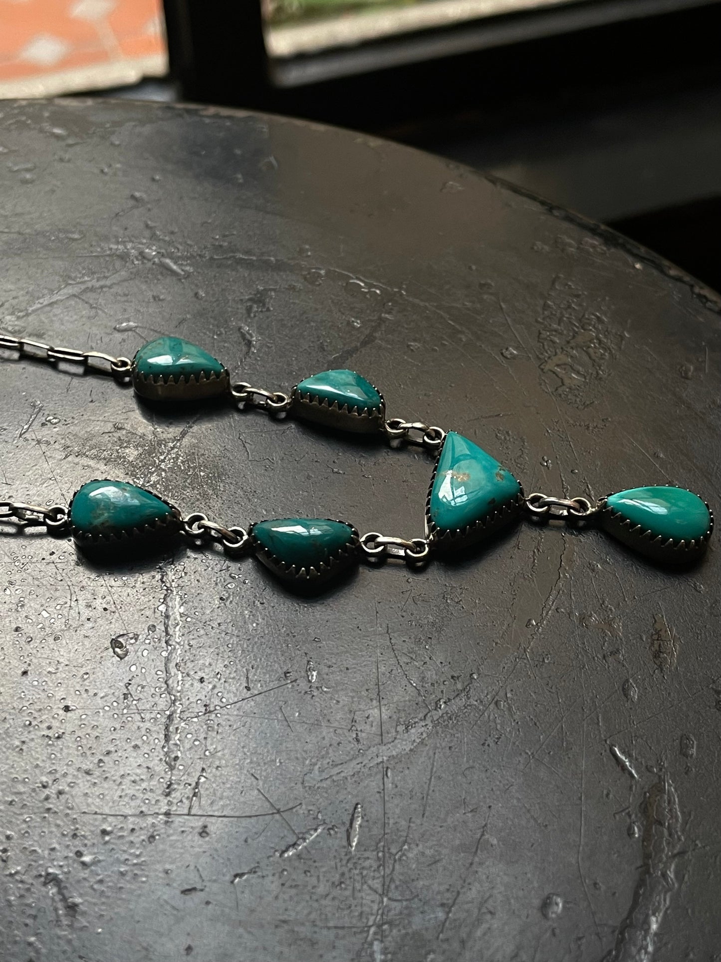 Kingman Turquoise Lariat Necklace | 925 Sterling Silver G412