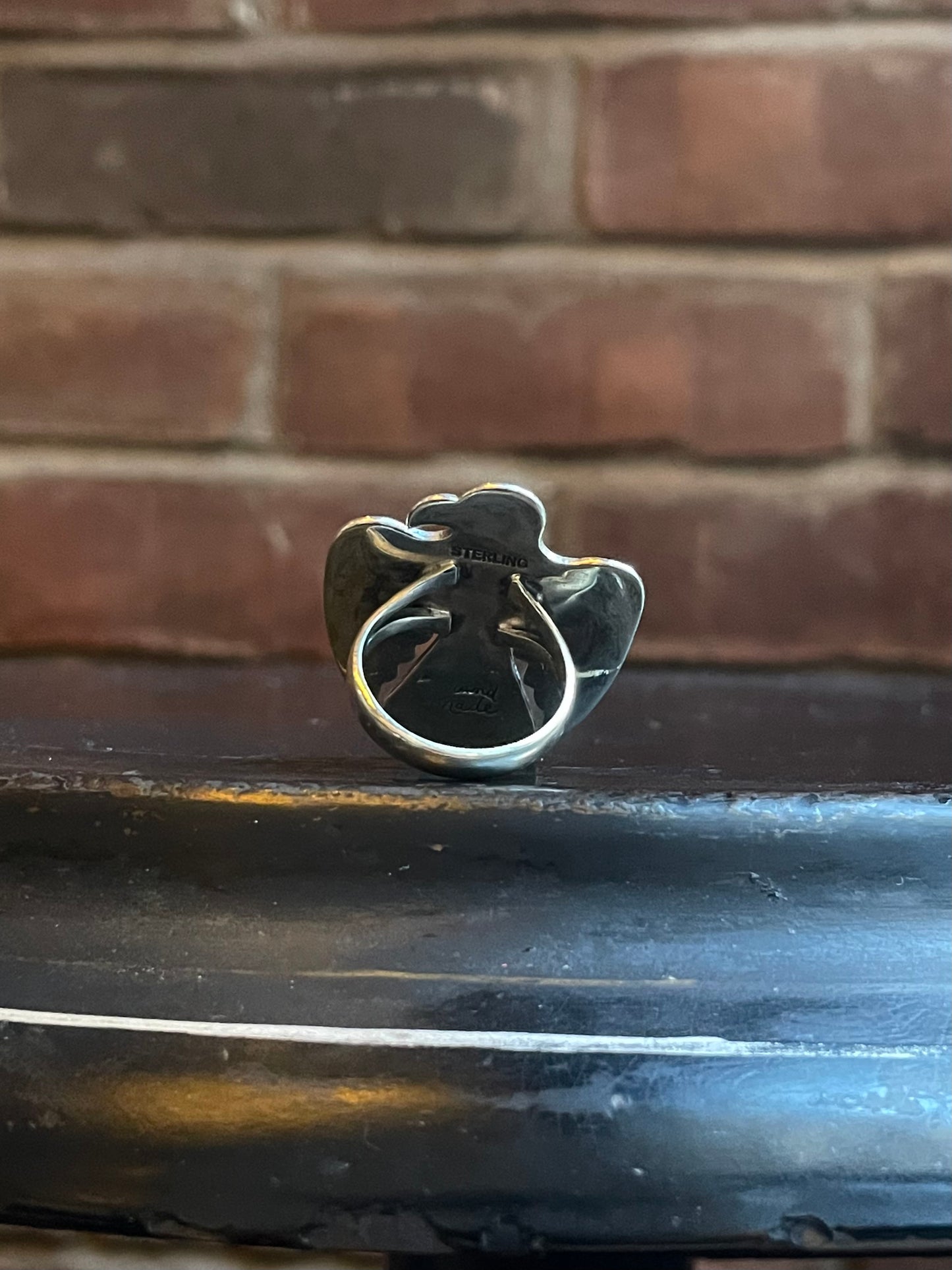 Turquoise Thunderbird Ring Size 8 | 925 Sterling Silver C555