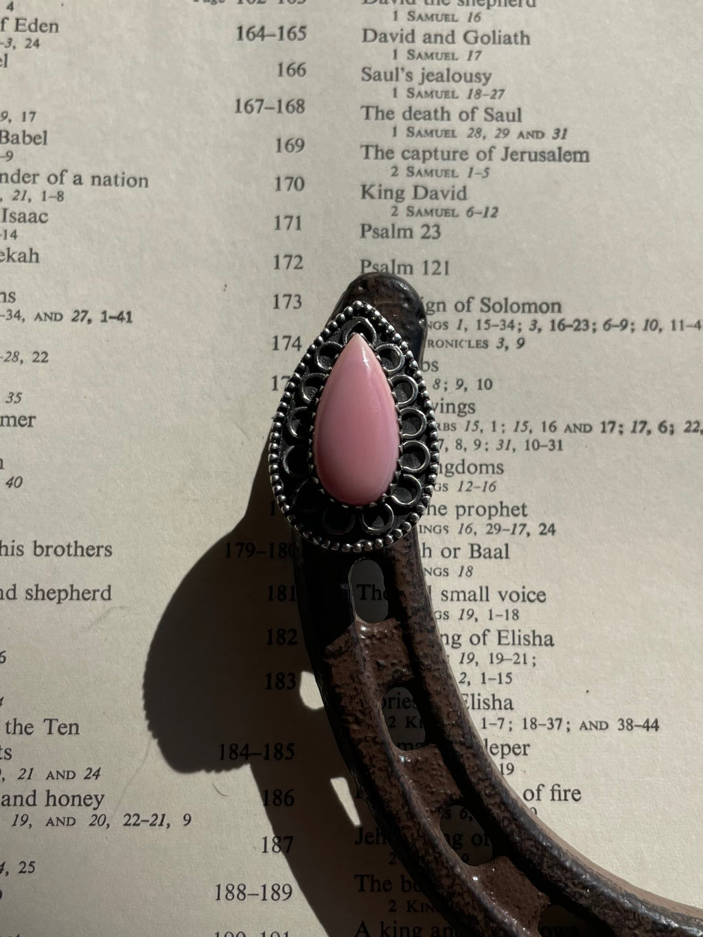 Pink Conch Teardrop Ring Size 7 | 925 Sterling Silver G760