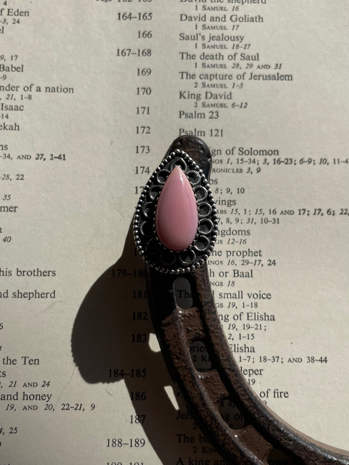 Pink Conch Teardrop Ring Size 7 | 925 Sterling Silver G760