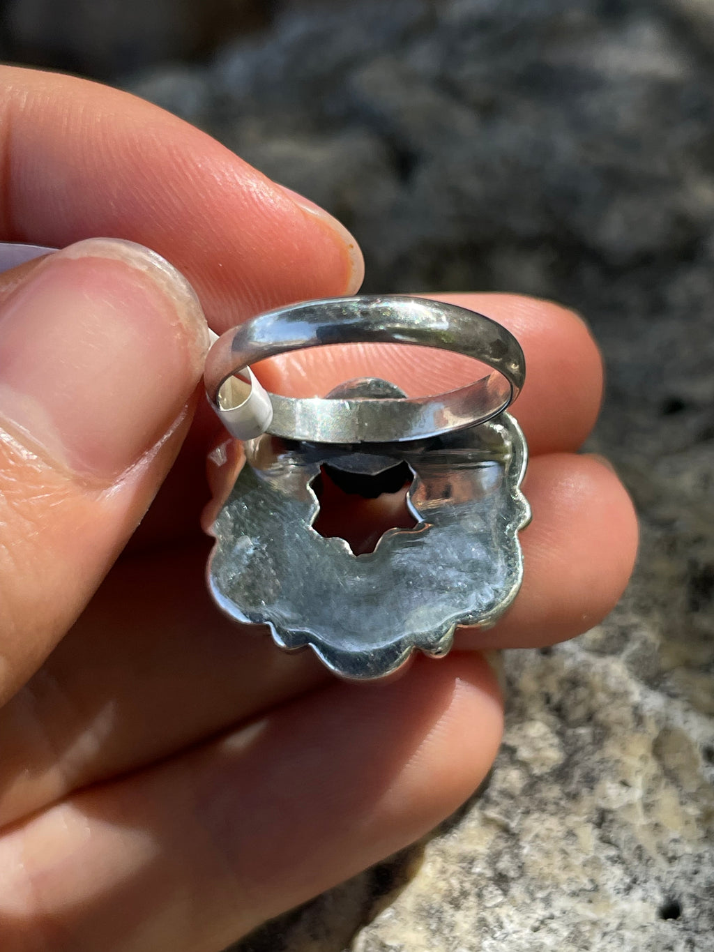 Kingman Turquoise Cluster Ring Size 7 | 925 Sterling Silver D265