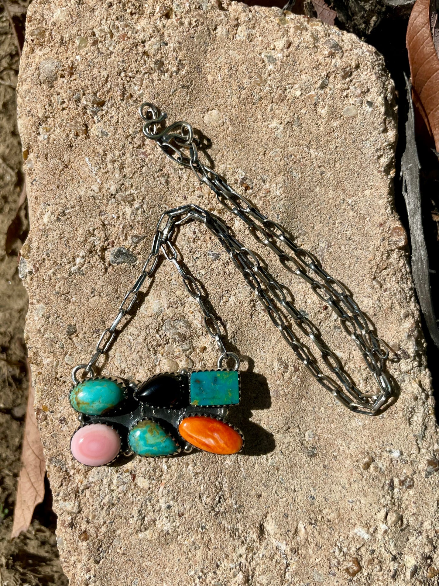 Multi Stone Necklace | 925 Sterling Silver Southwest D127