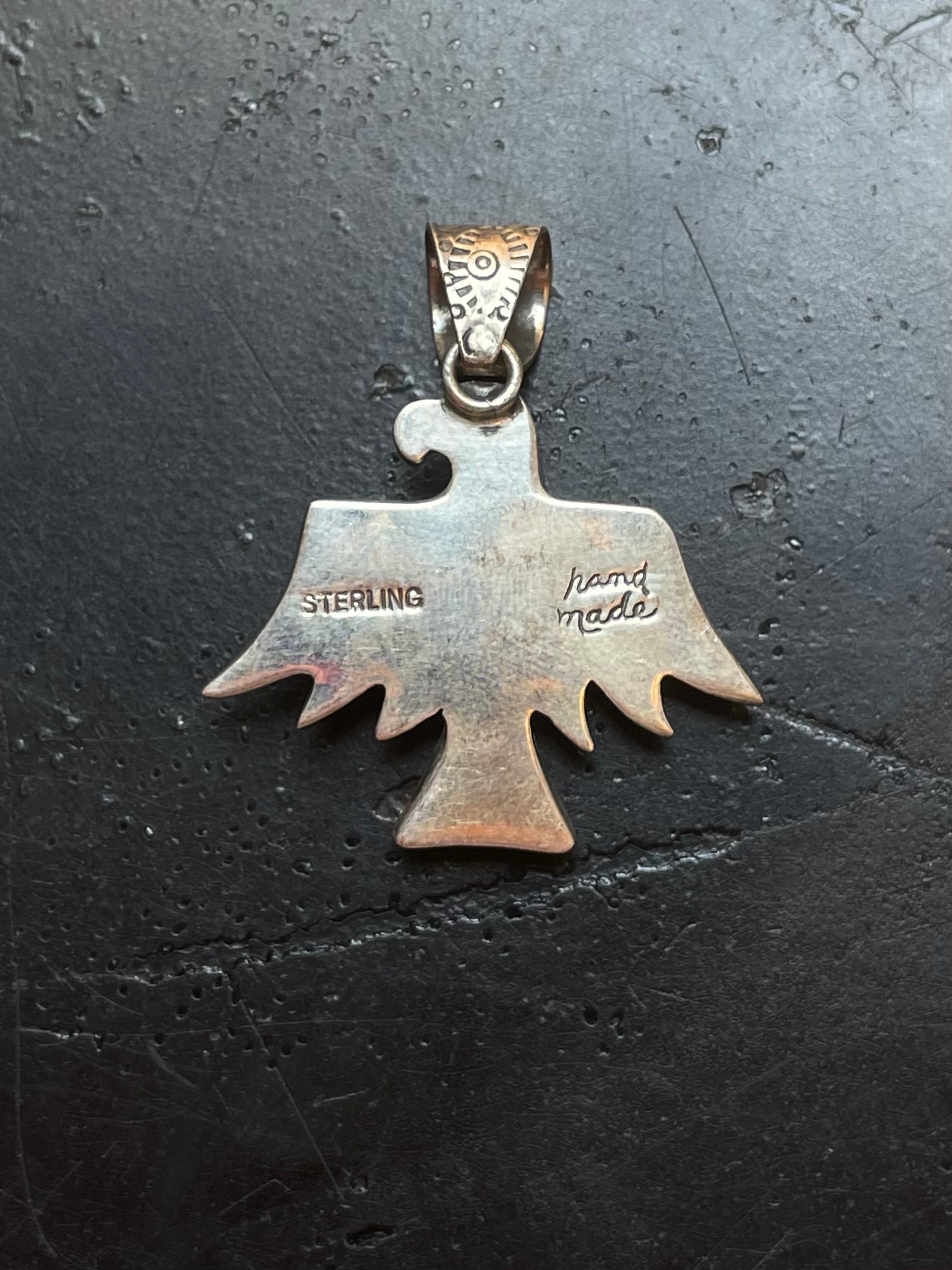 Kingman Turquoise Thunderbird Pendant | 925 Sterling Silver G623