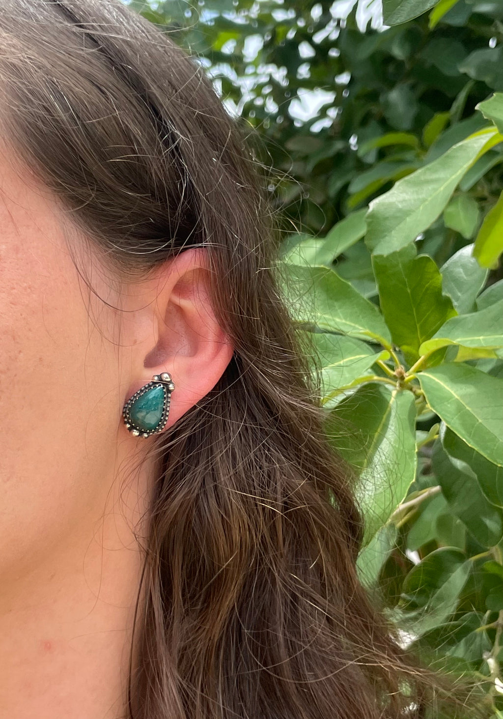 Kingman Turquoise Stud Earrings | 925 Sterling Silver D187