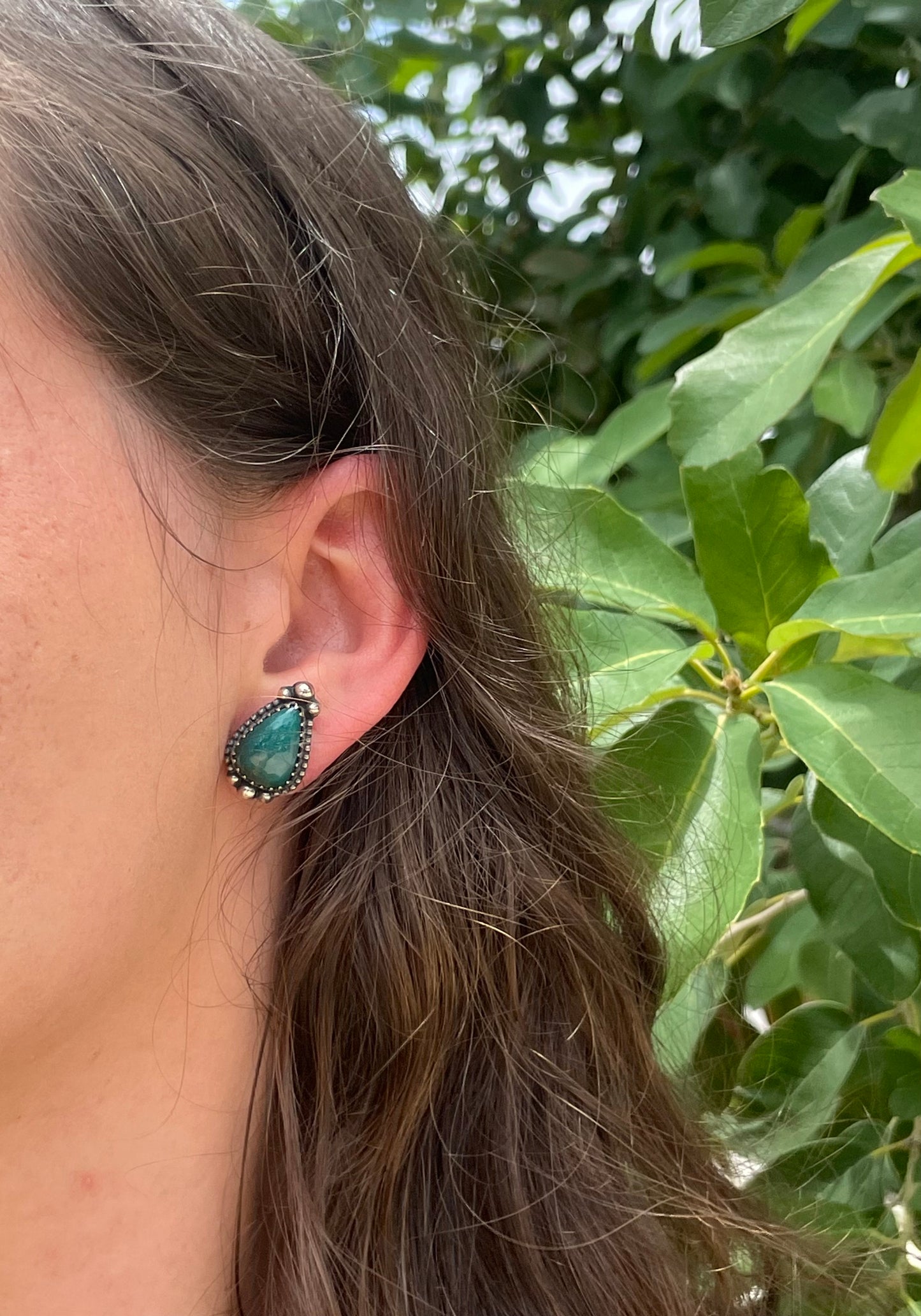 Kingman Turquoise Stud Earrings | 925 Sterling Silver D187