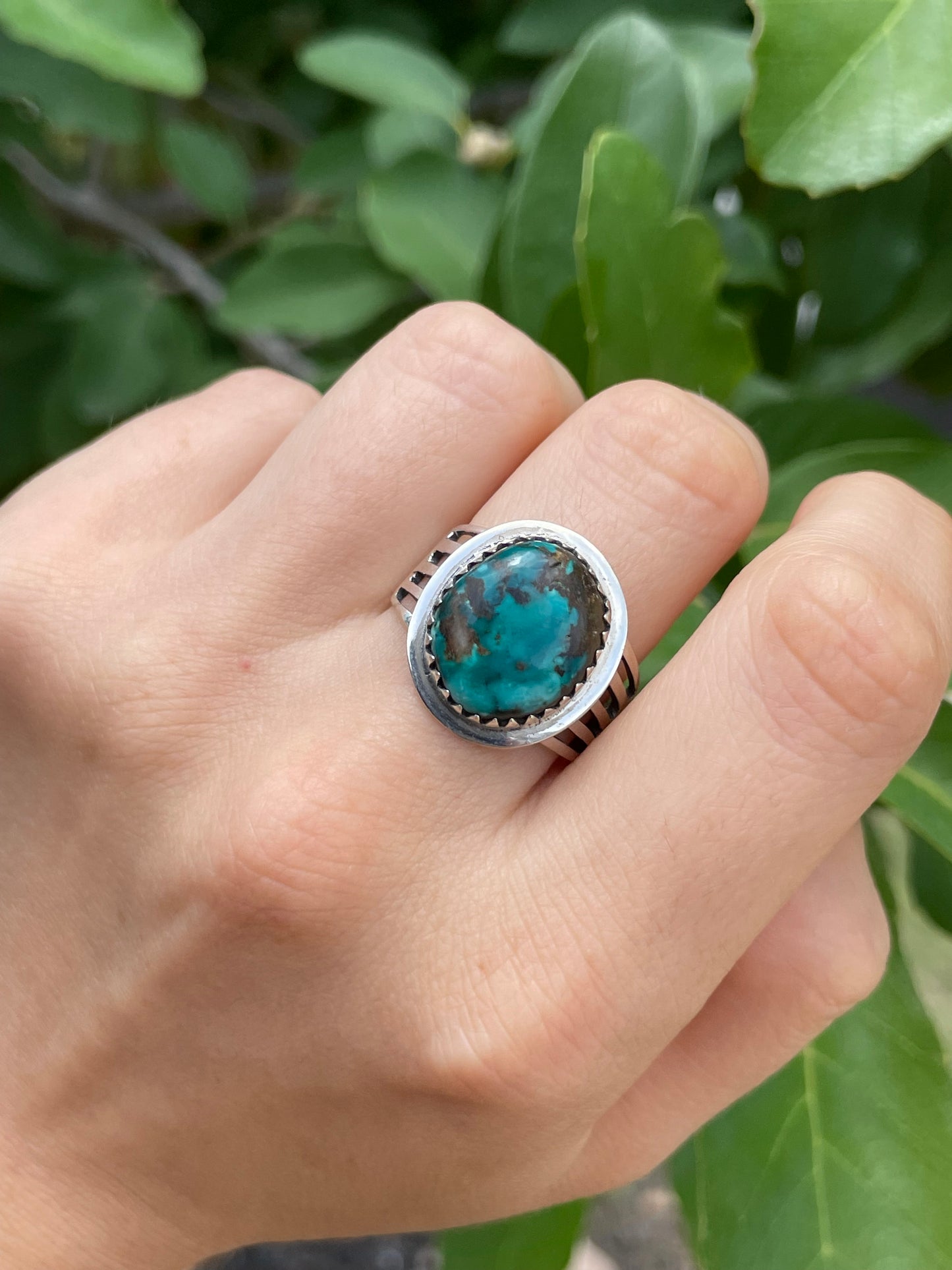 Kingman Turquoise Ring Size 9.25| 925 Sterling Silver D168