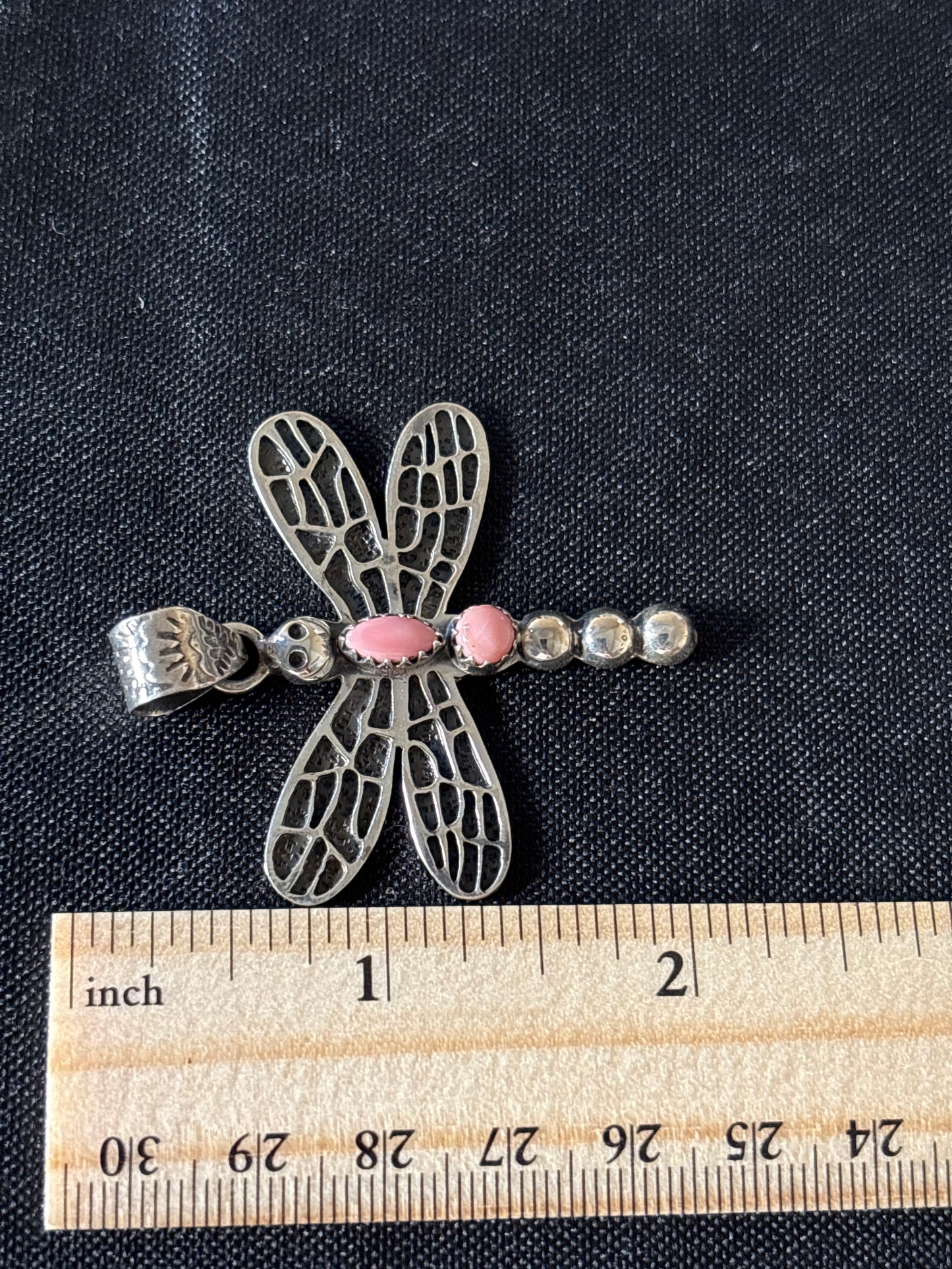 Pink Conch Dragonfly Pendant | Sterling Silver 925 C775