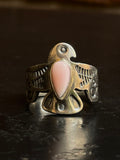 Pink Conch Thunderbird Ring Size 8 | 925 Sterling Silver G142